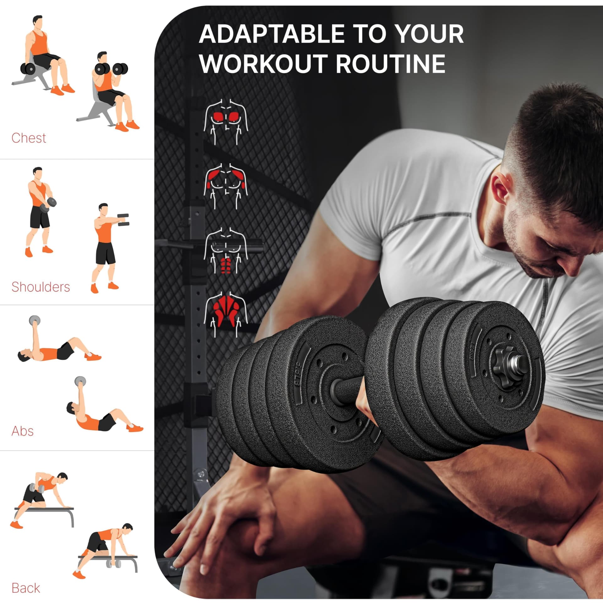Yaheetech Hanteln Set Kurzhanteln 2er Set 30 KG – Bild 7