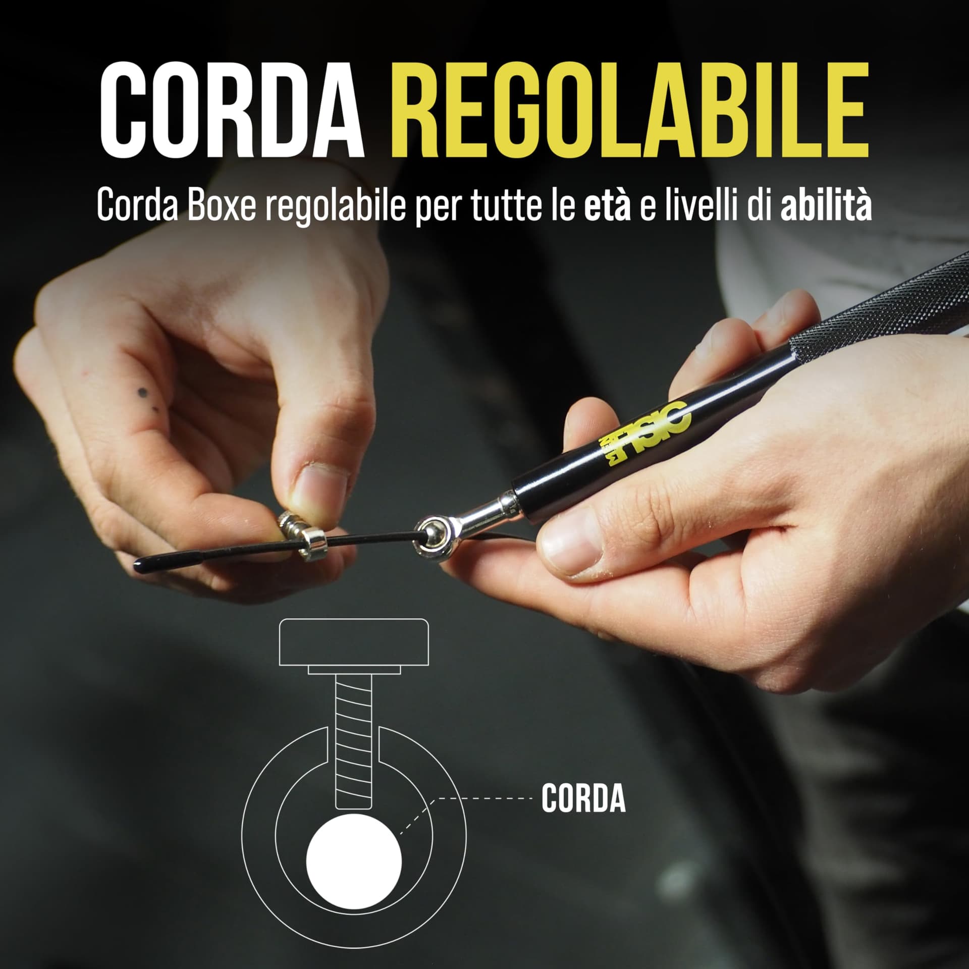DISTOCK ® Corda per Saltare Professionale Palestra 3,5m – Bild 3