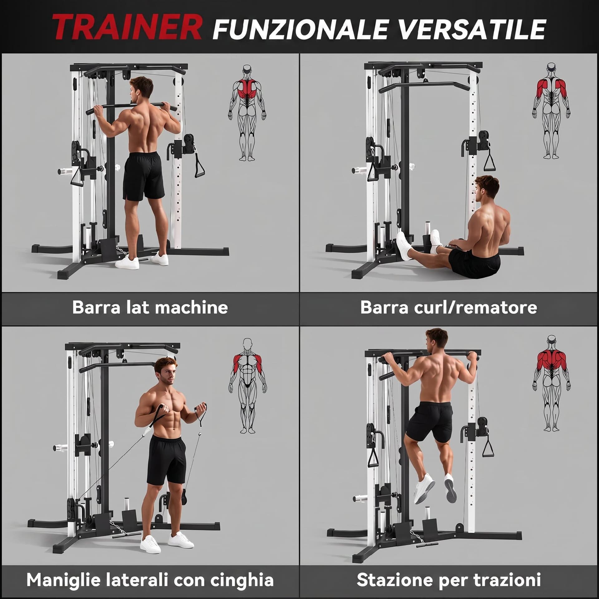 SPORTNOW Power Tower con 15 Posizioni Regolabile – Bild 3