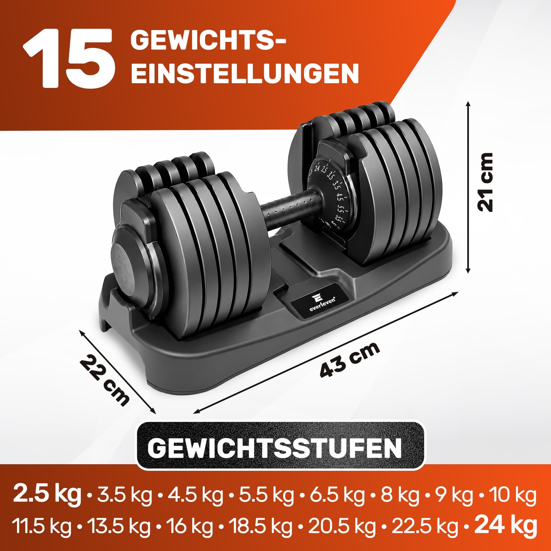 Verstellbare Kurzhantel Set 2x24kg – Bild 6