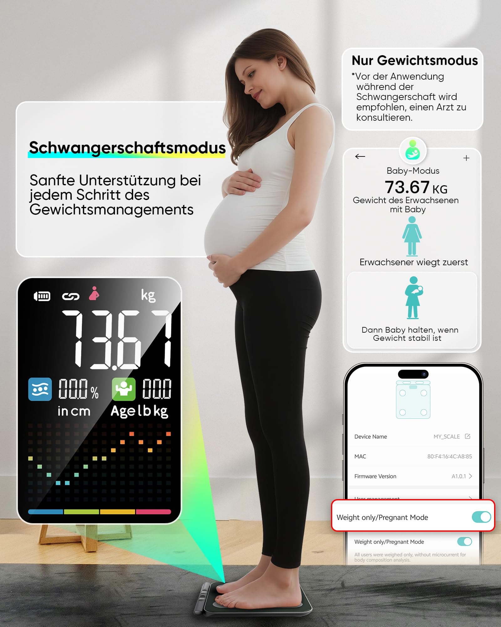 Letron Körperfettwaage Personenwaage Digital 8-Elektroden – Bild 6