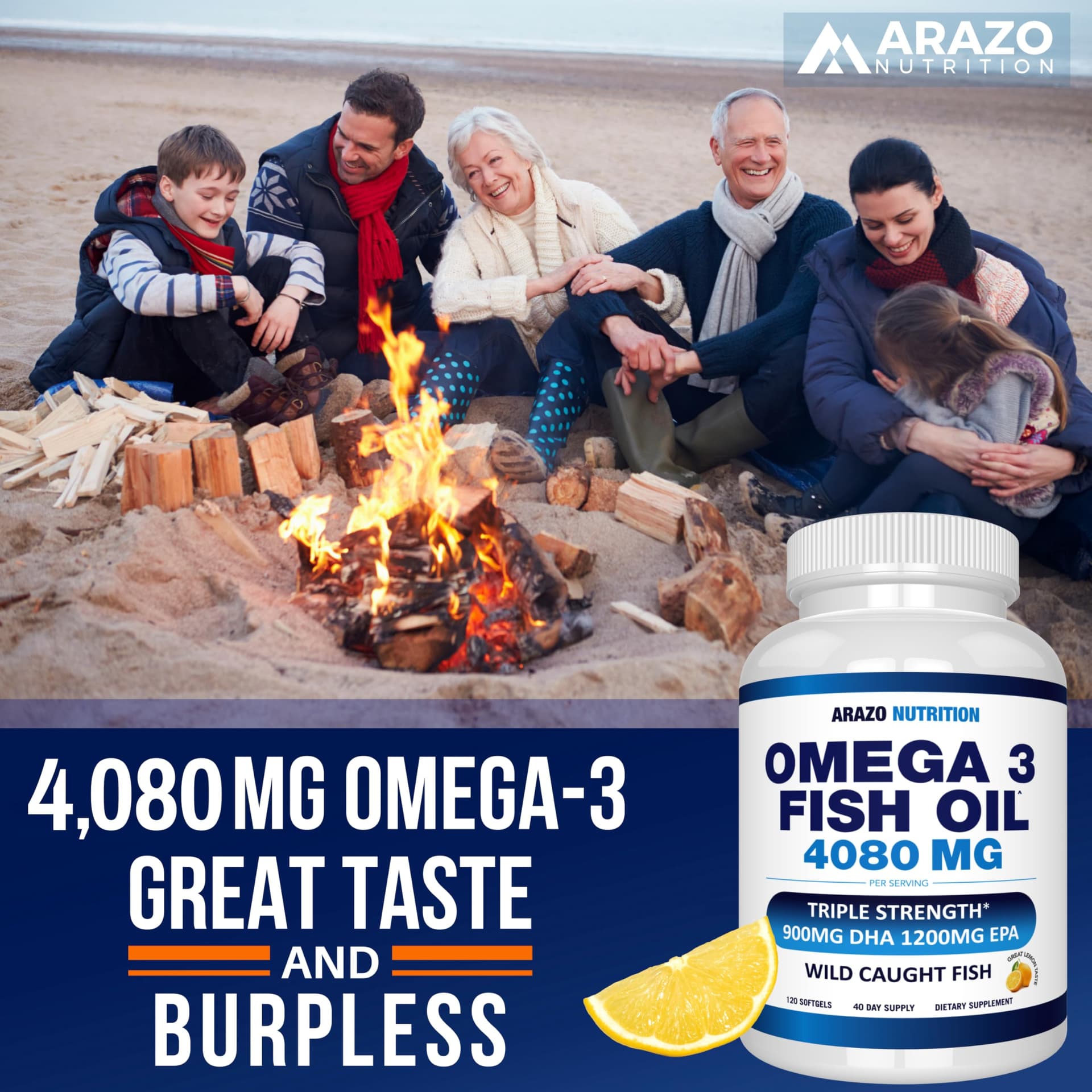 Arazo Nutrition Wild Caught Omega-3 Fish Oil Concentrate – 4,080mg – Bild 8