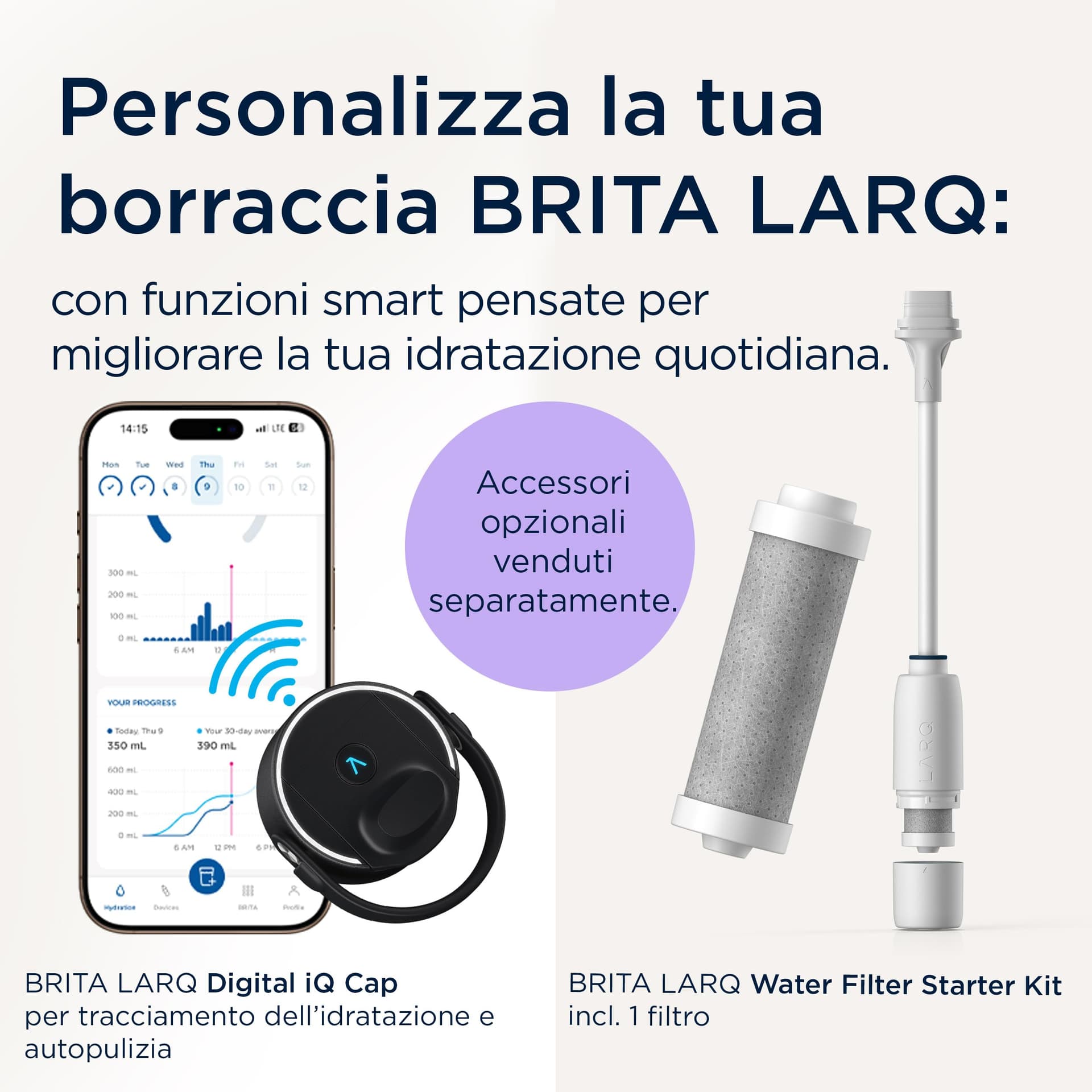 BRITA LARQ Essential Trinkflasche mit Strohhalm (1L – Bild 7