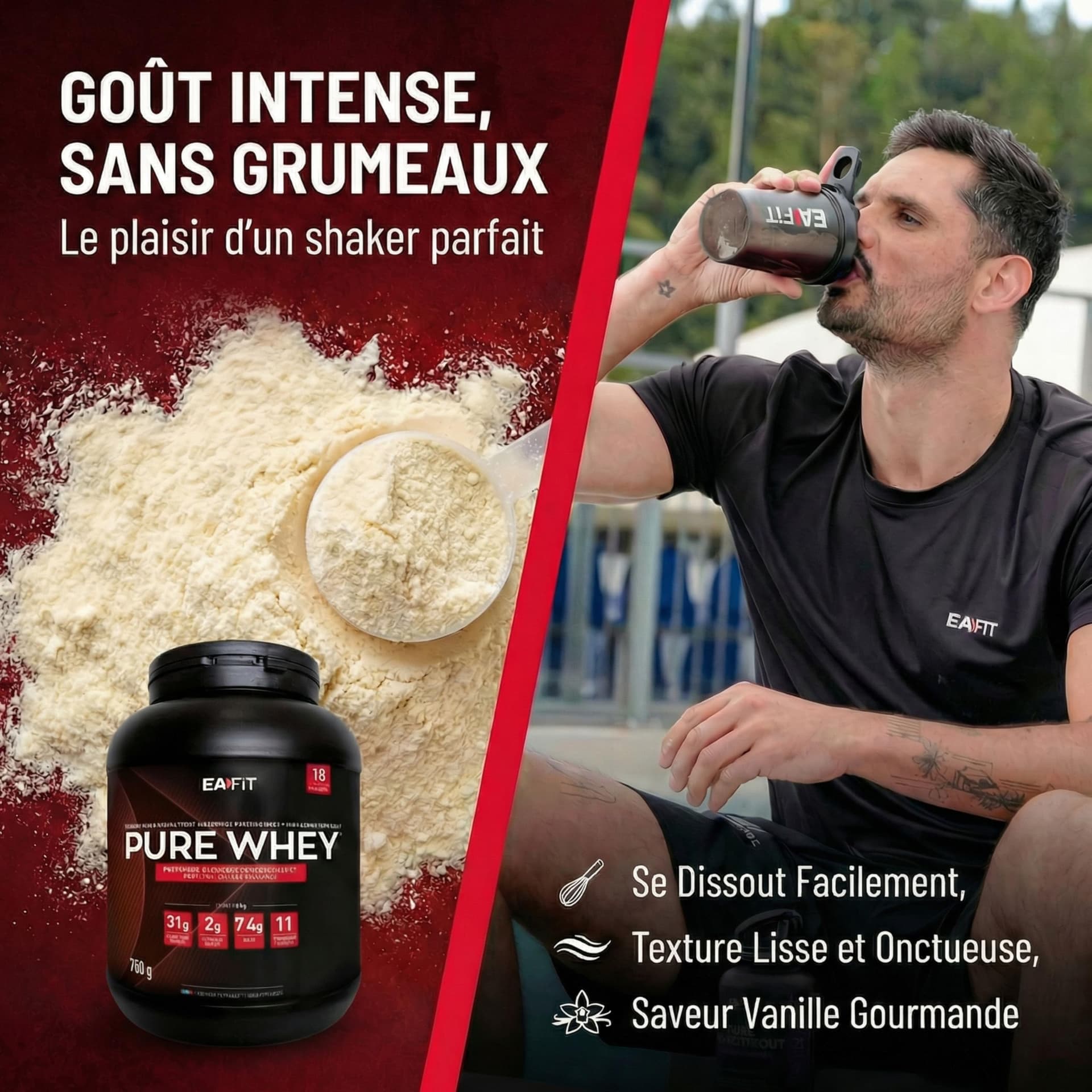 Eafit WHEY PROTEIN - Vanille - EAFIT - Marque Française N°1 en Nutrition Sportive - 31g – Bild 3