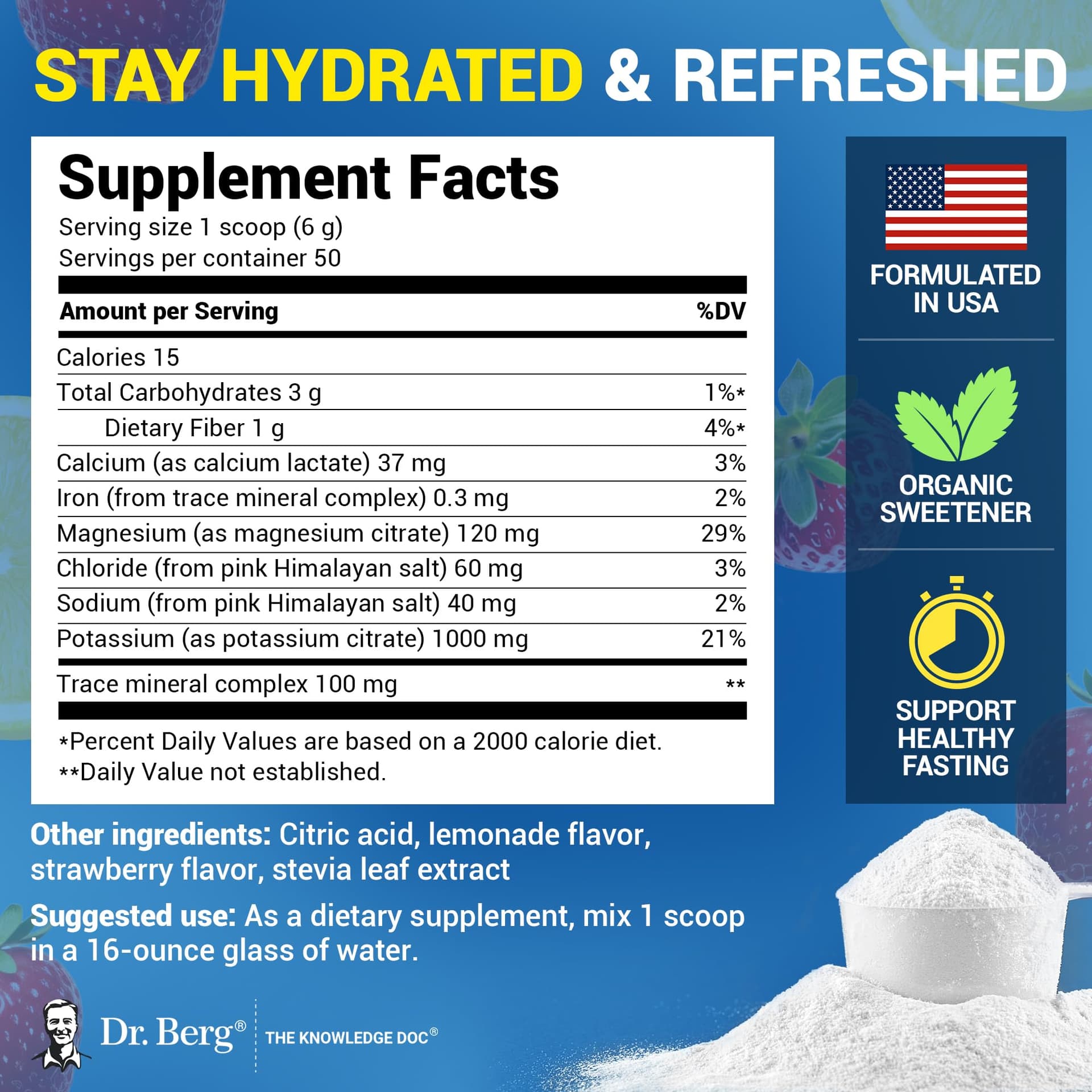 Dr. Berg Nutritionals Dr. Berg Zero Sugar Hydration Keto Electrolyte Powder - Enhanced w/ 1000 mg – Bild 2