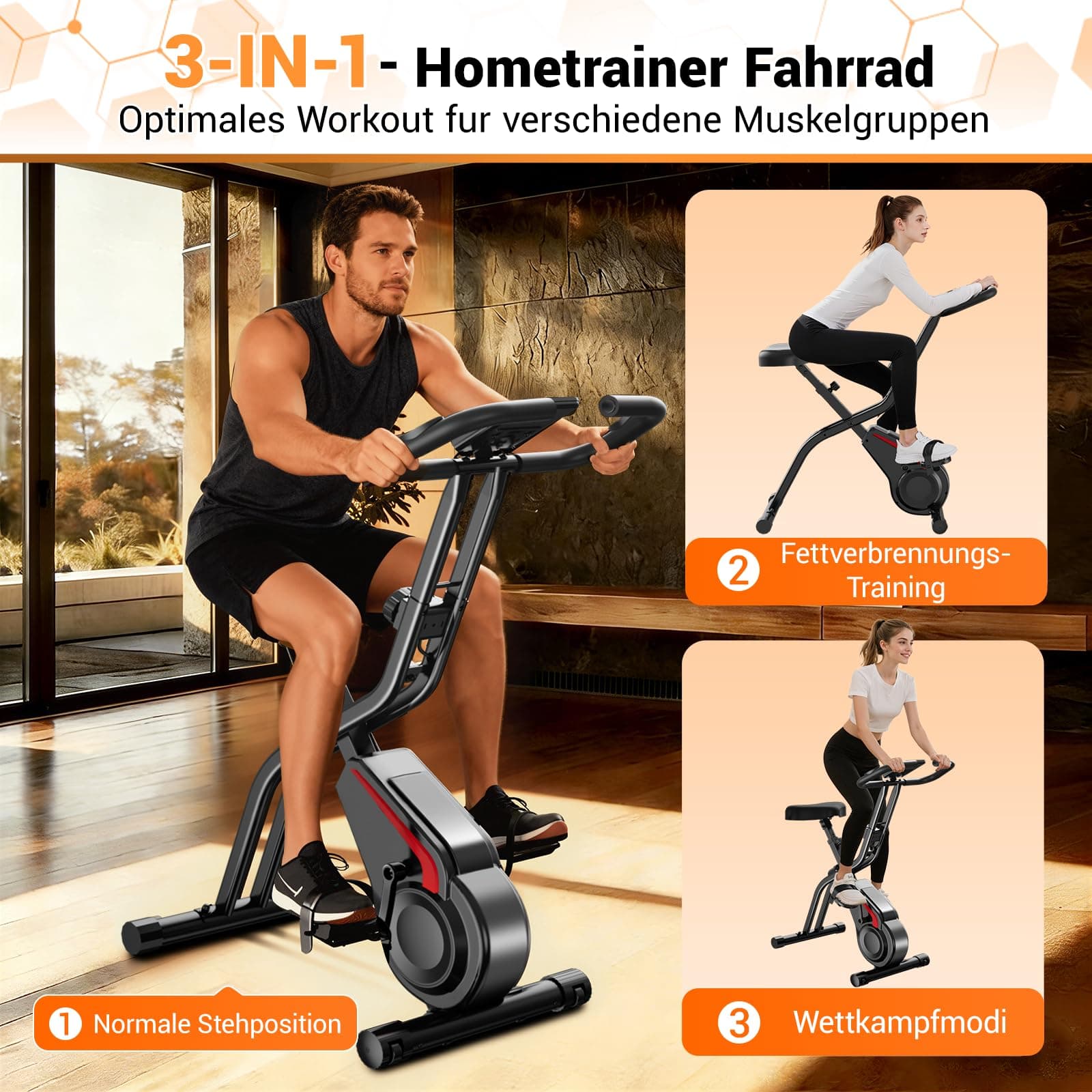 UMAY Ergometer Hometrainer Fahrrad – Bild 2