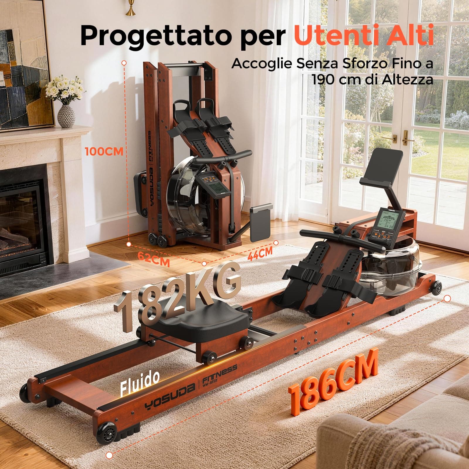 YOSUDA Vogatore pieghevole per casa, grande serbatoio 22L – Bild 4