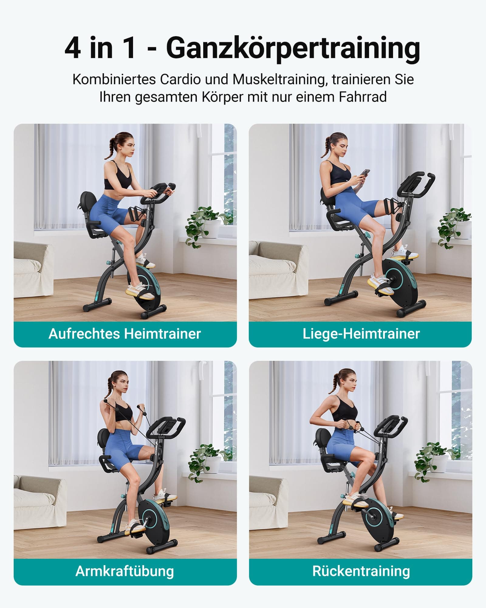 MERACH 4-in-1 Heimtrainer Klappbar – Bild 3