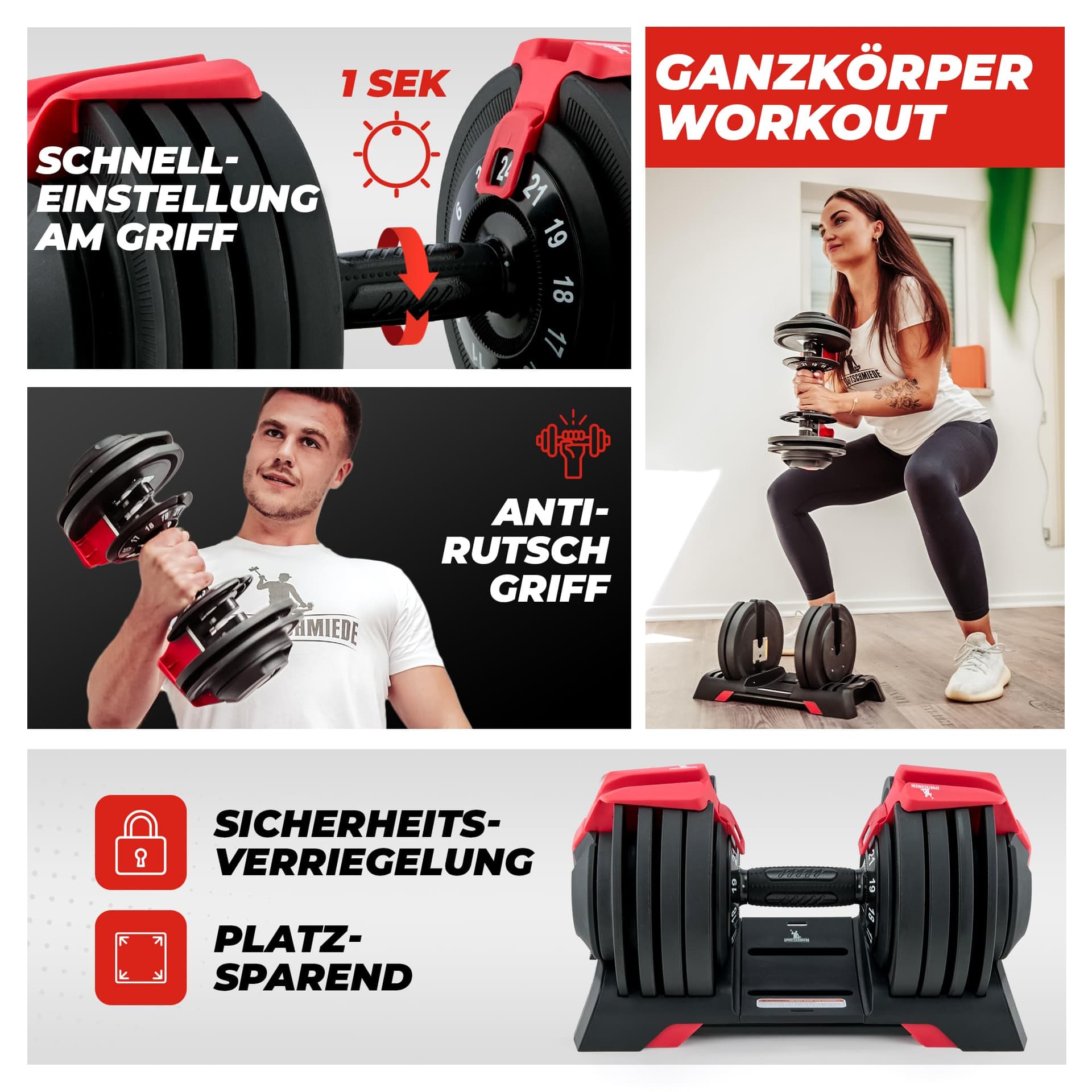 SPORTSCHMIEDE Hanteln Set 3-24kg – Bild 3