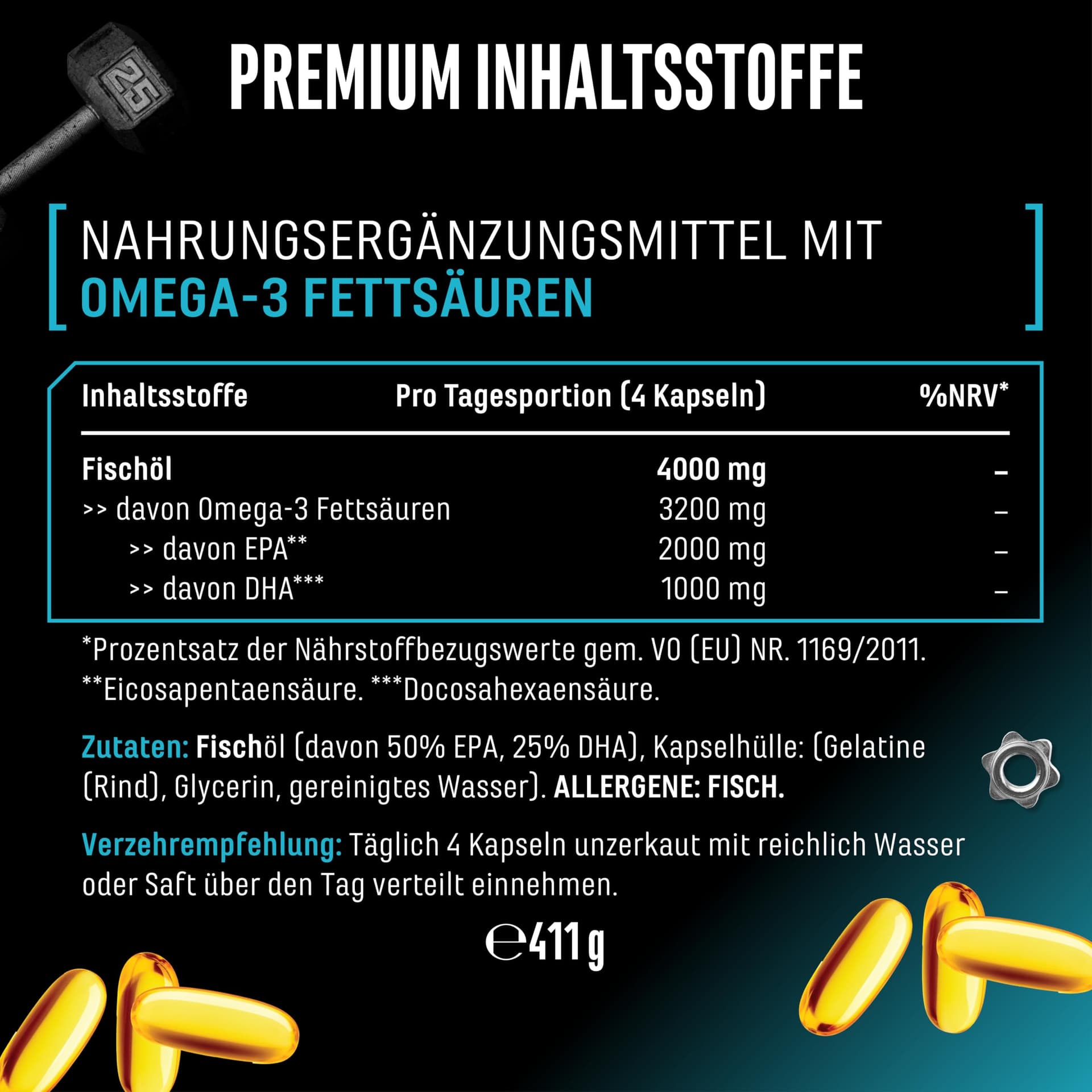 GEN GERMAN ELITE NUTRITION Omega 3 hochdosiert mit 4000mg – Bild 6