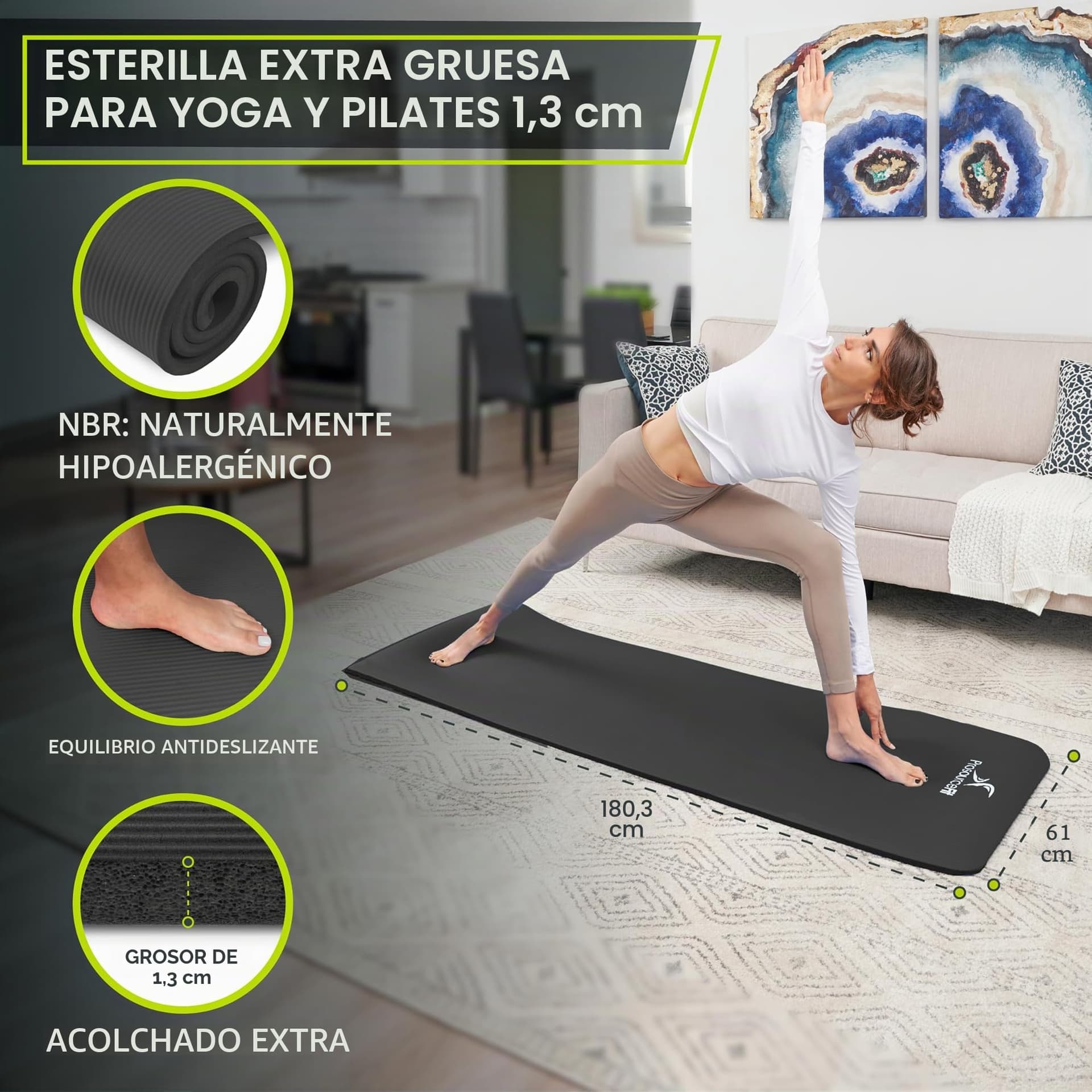 ProsourceFit Extra Thick Yoga and Pilates Mat 1/2” (13mm) – Bild 2