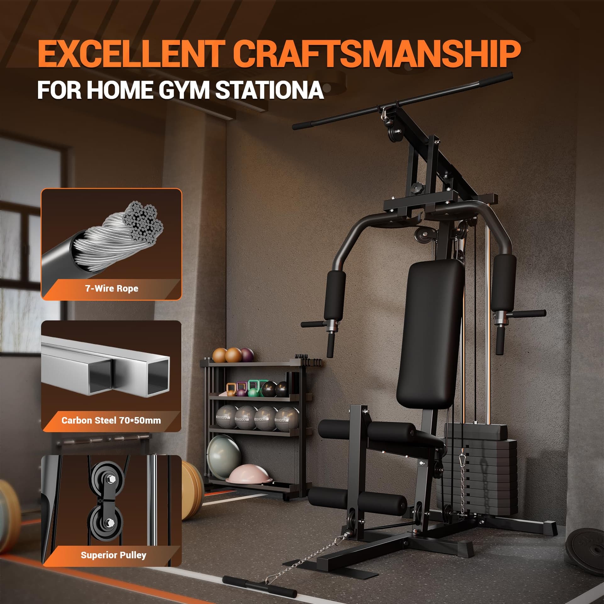 EliteEdge Home Gym Equipment, Multifunctional Workout Station with 100LBS – Bild 8