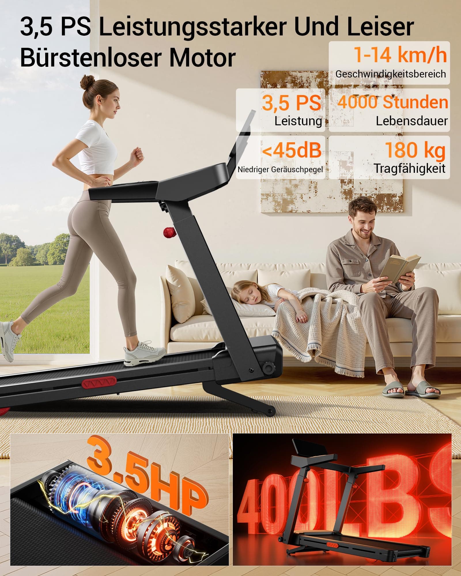 CURSOR FITNESS CURSOR Laufband für Zuhause mit 20% Automatischer Steigung – Bild 5