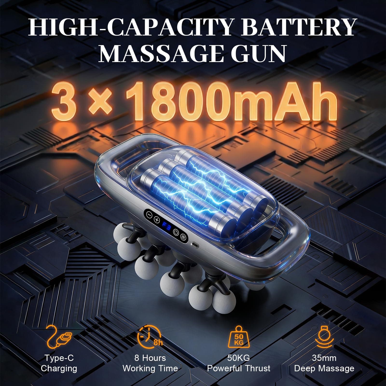 LIONVISON Massage Gun Deep Tissue: 20 Interactive Heads – Bild 7