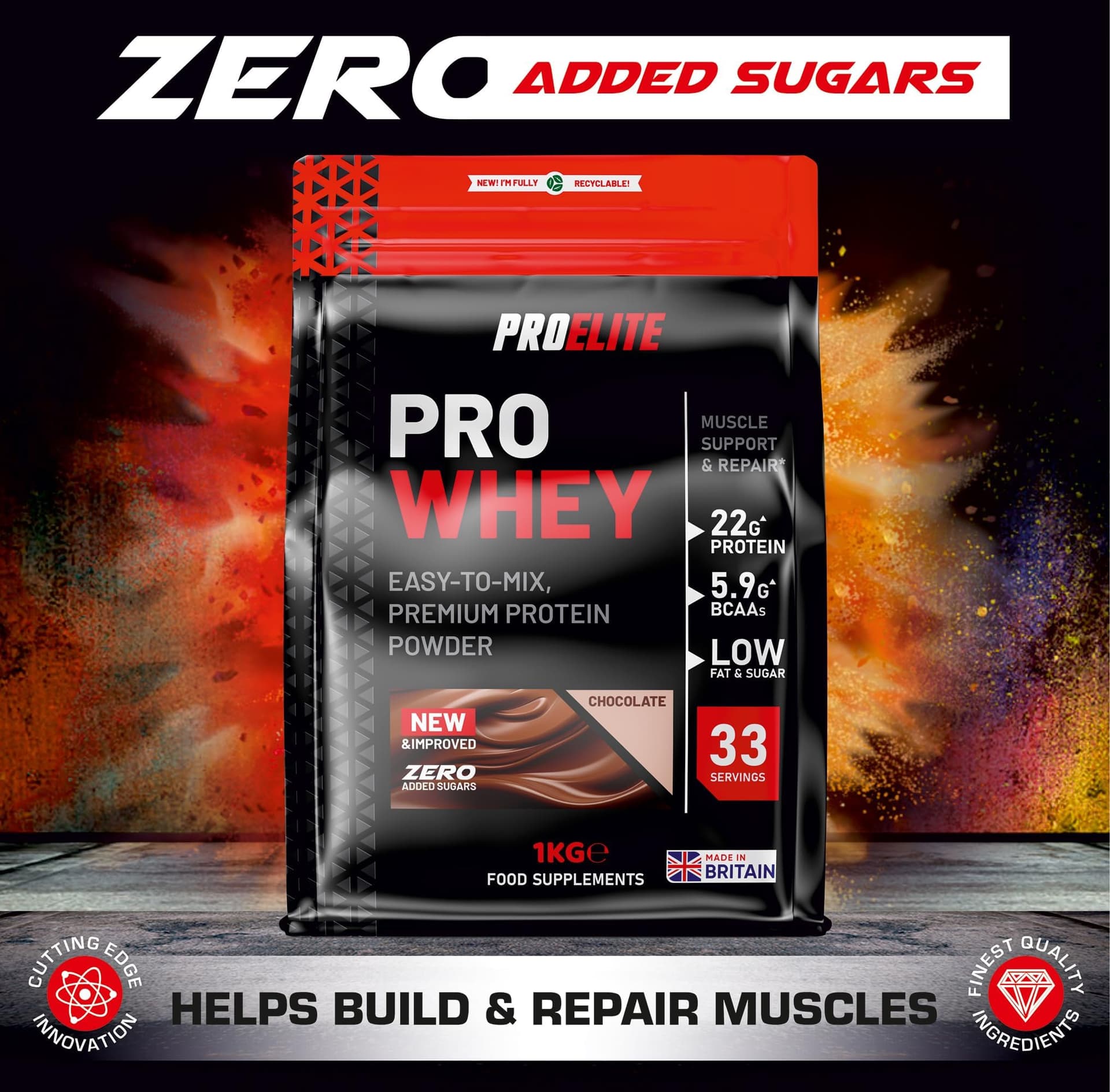 PROELITE Pro Whey Protein Powder 1kg – Bild 4