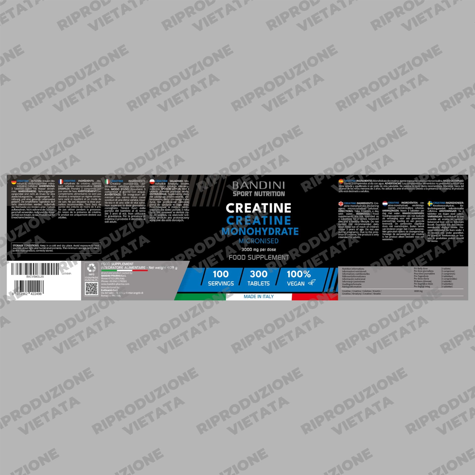 Bandini ® Creatina Monoidrata 300 Compresse – Bild 5