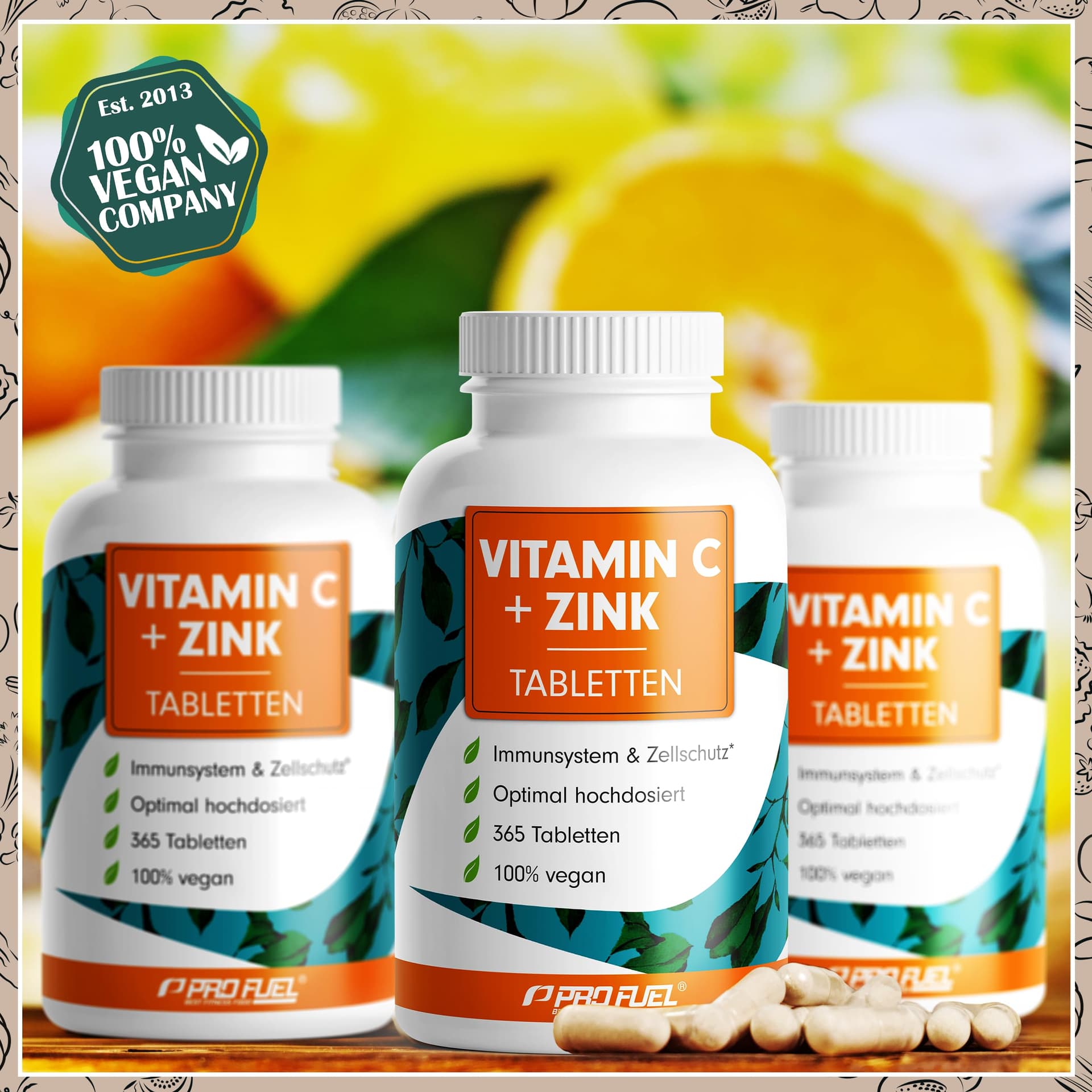 ProFuel Vitamin C + Zink (365 Tabs – Bild 4