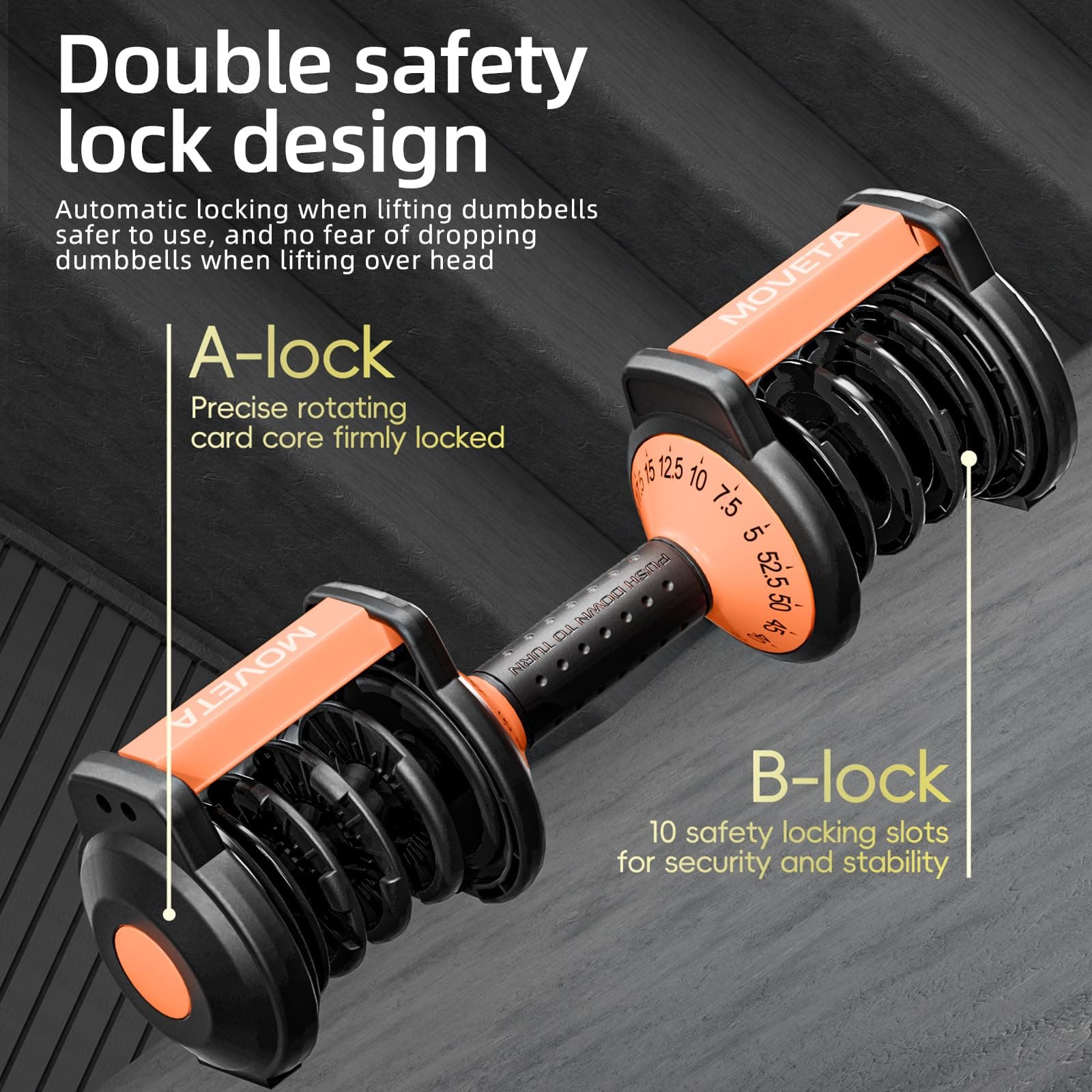 Moveta Adjustable Dumbbells Set of 2，Free Weights Dumbbells – Bild 5