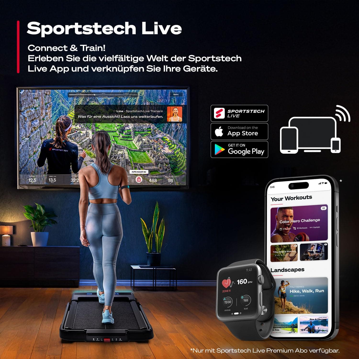 Sportstech Walking Pad mit Steigung – Bild 4