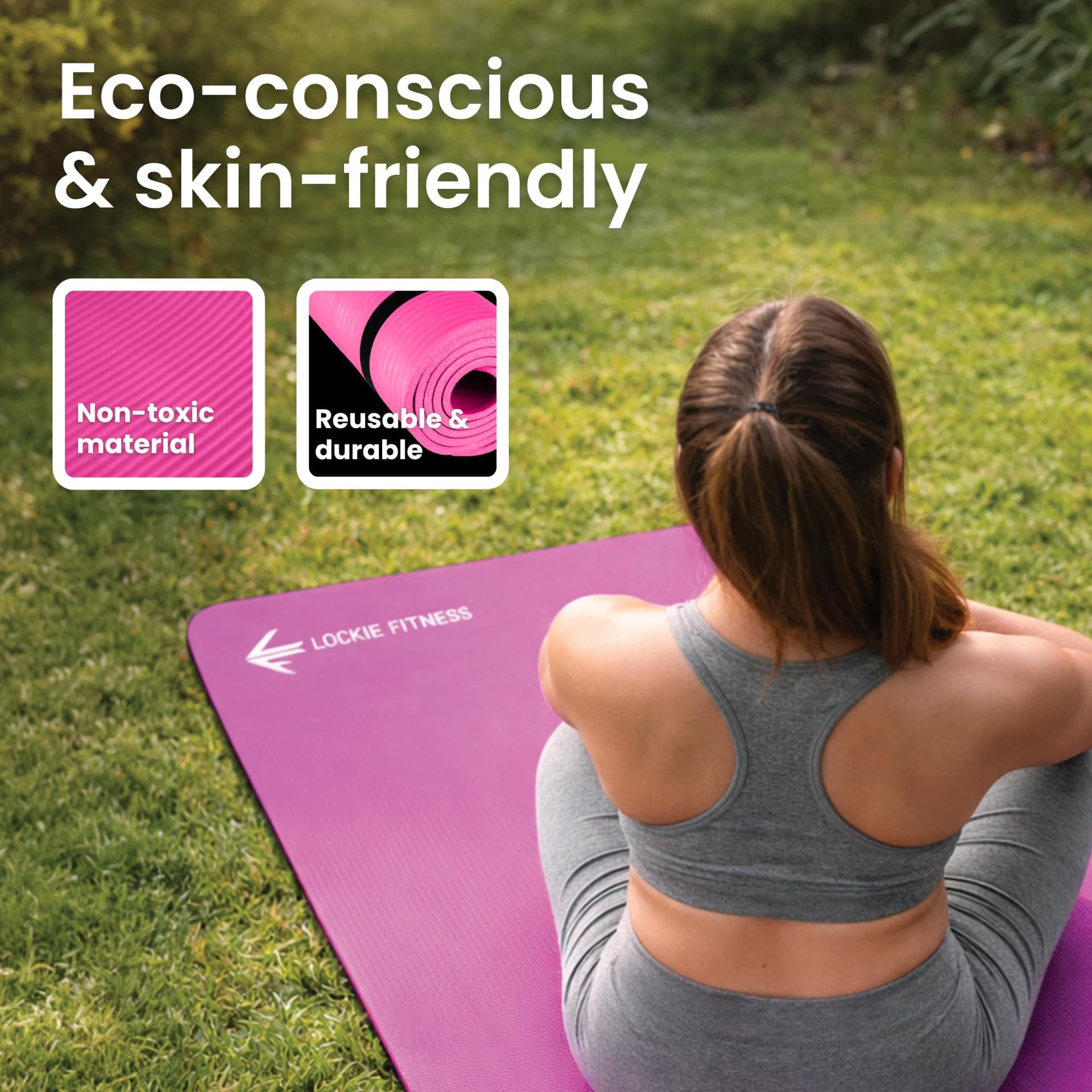 Lockiefitness Lockie Fitness Yoga Mat 8 mm Thick – Bild 6