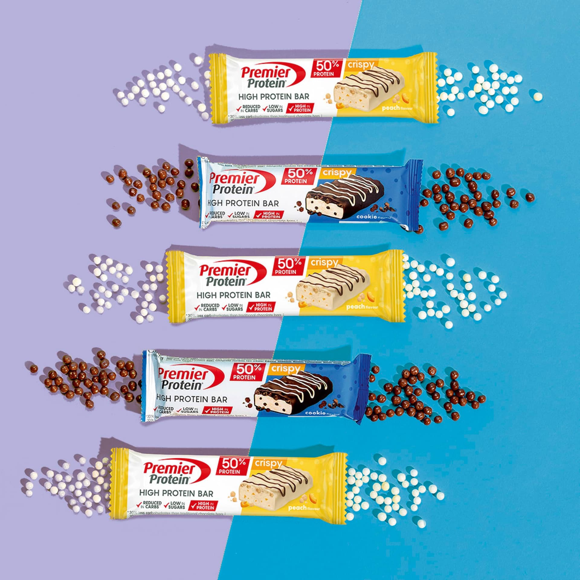 Premier Protein High Protein Bar 50% - Multiflavourbox - 20x40g – Bild 5