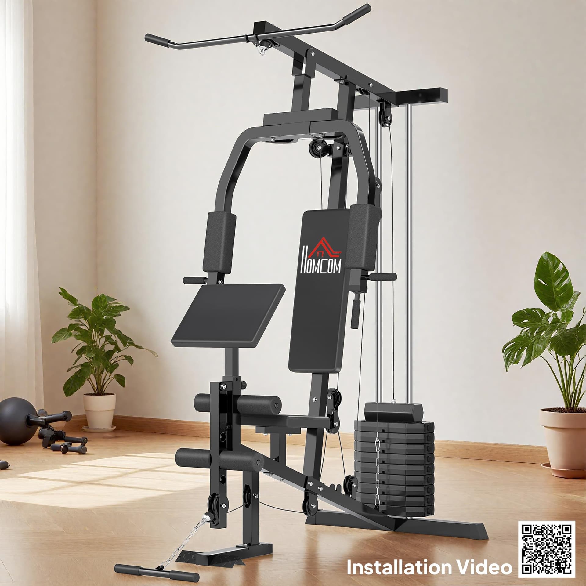 HOMCOM Multiestación Máquina de Musculación con Estribo – Bild 5