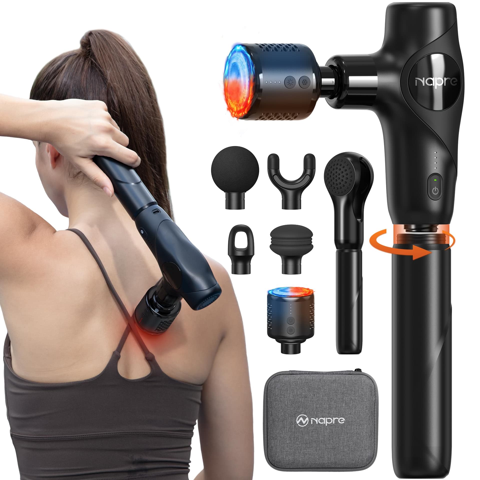 Massagepistole mit Wärme und Kälte,NAPRE 3-in-1 Mini
