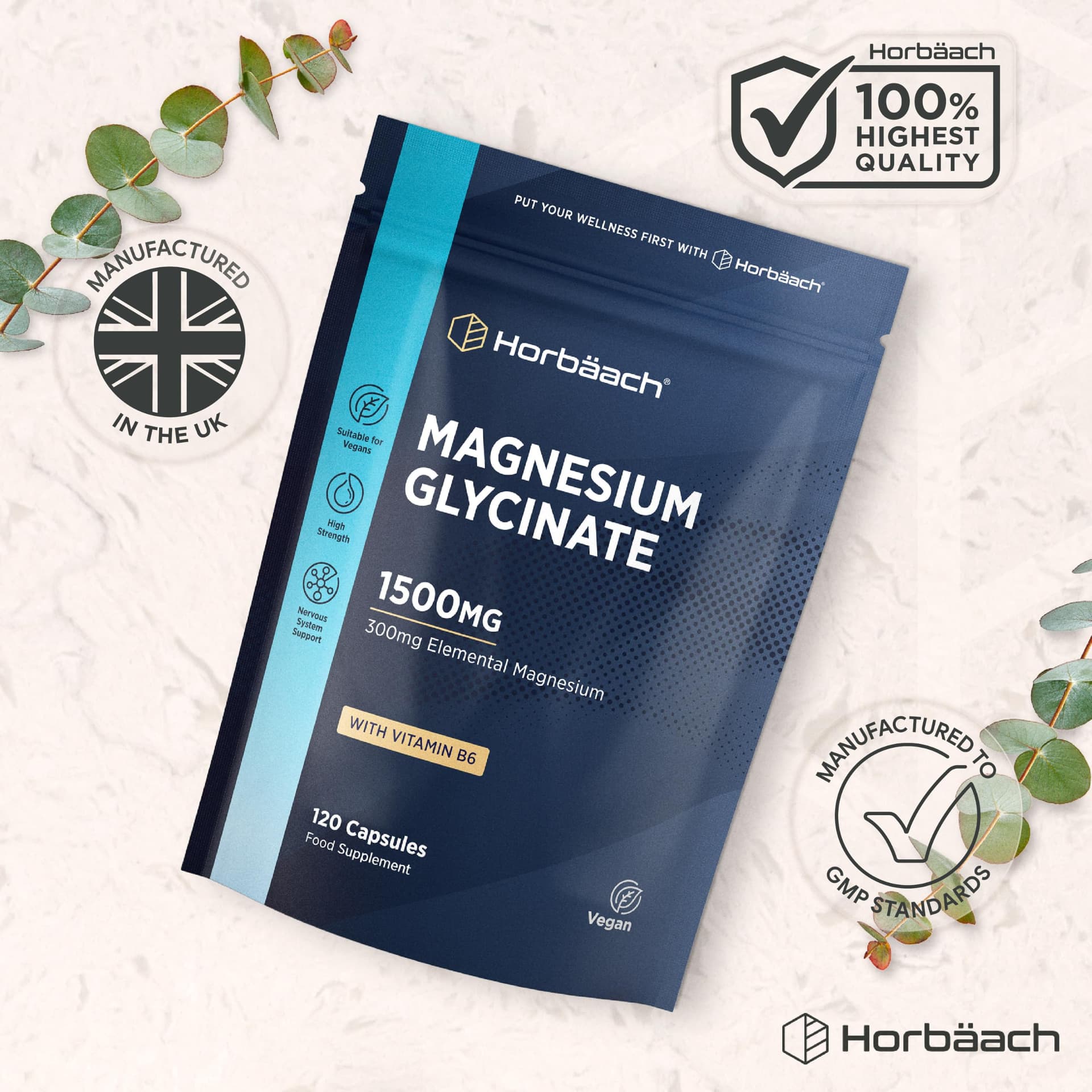 Horbäach Magnesium Glycinate 1500mg – Bild 8