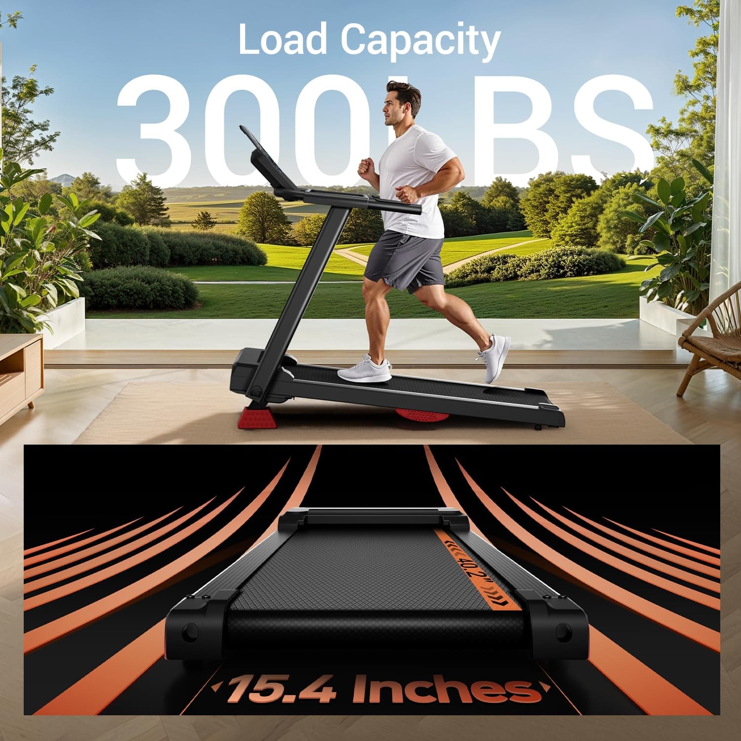 UMAY Treadmill for Home with 15% Incline – Bild 4