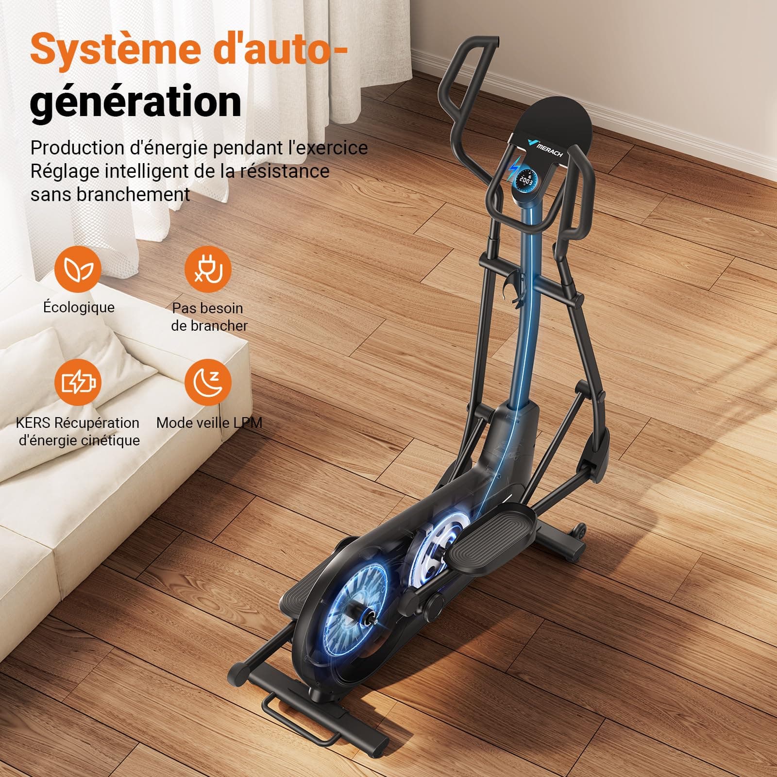 MERACH Umweltfreundlich Crosstrainer für Zuhause mit 47 cm – Bild 3