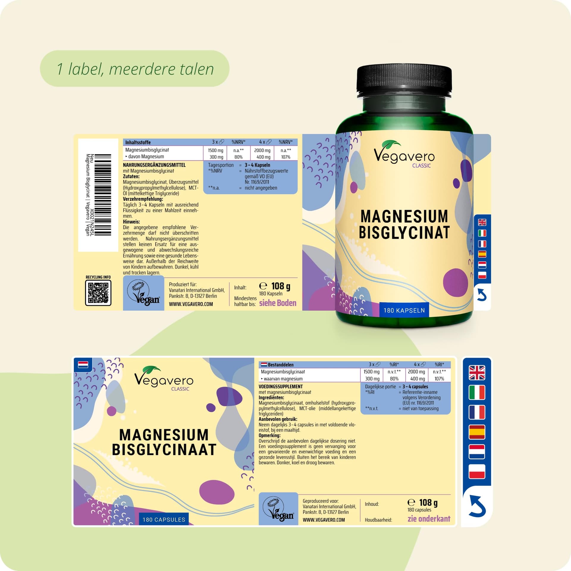 Vegavero Magnesium Bisglycinate 300 mg | 180 G – Bild 6