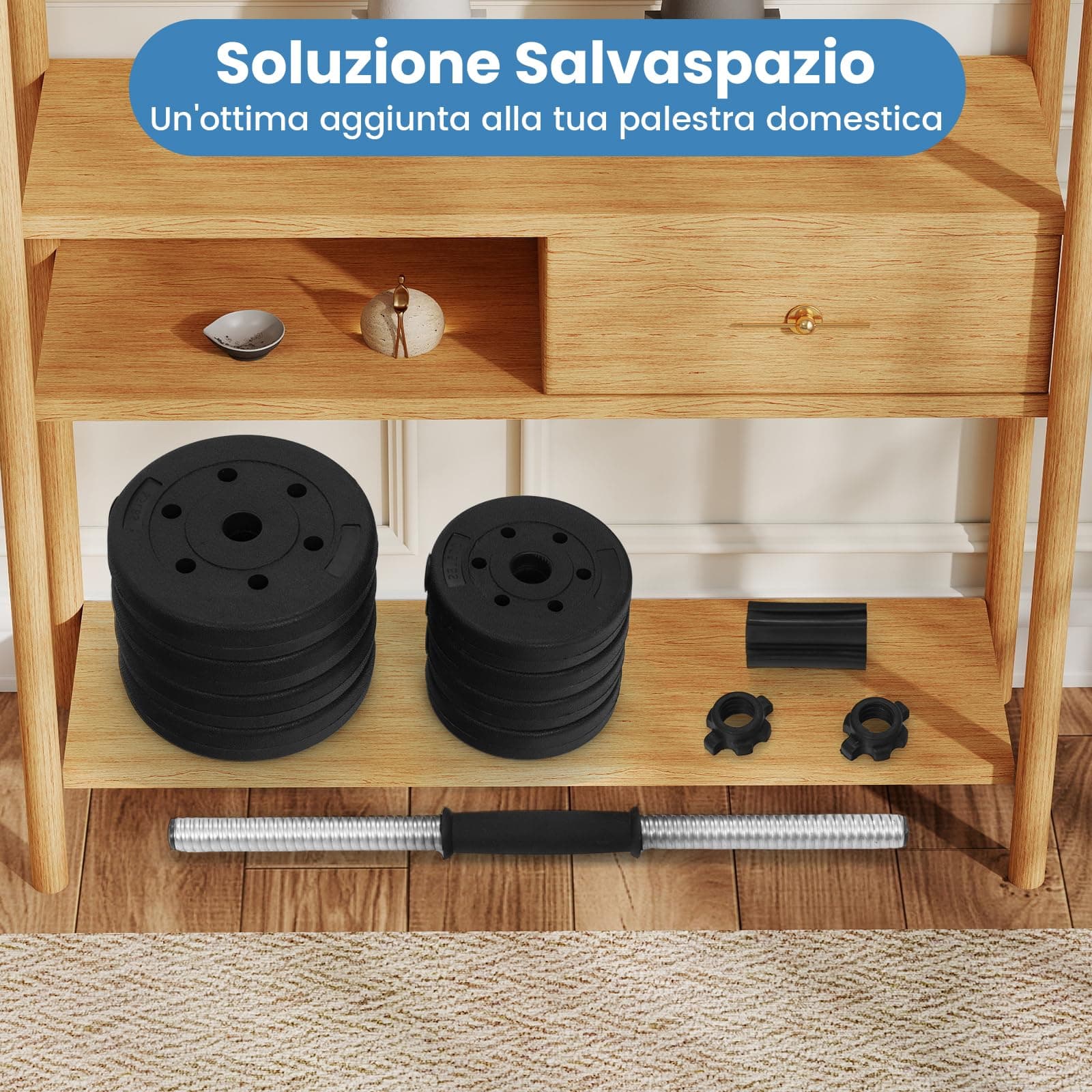 COSTWAY Set di 2 Manubri Regolabili 30 Kg – Bild 2