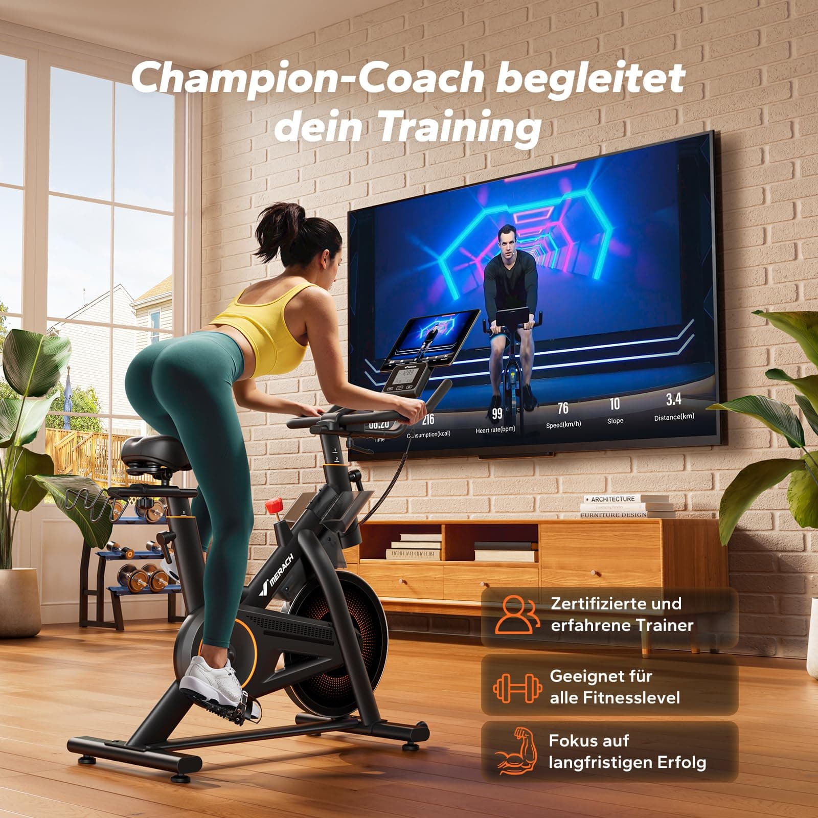 MERACH Heimtrainer Fahrrad mit Magnetischem Widerstand – Bild 7