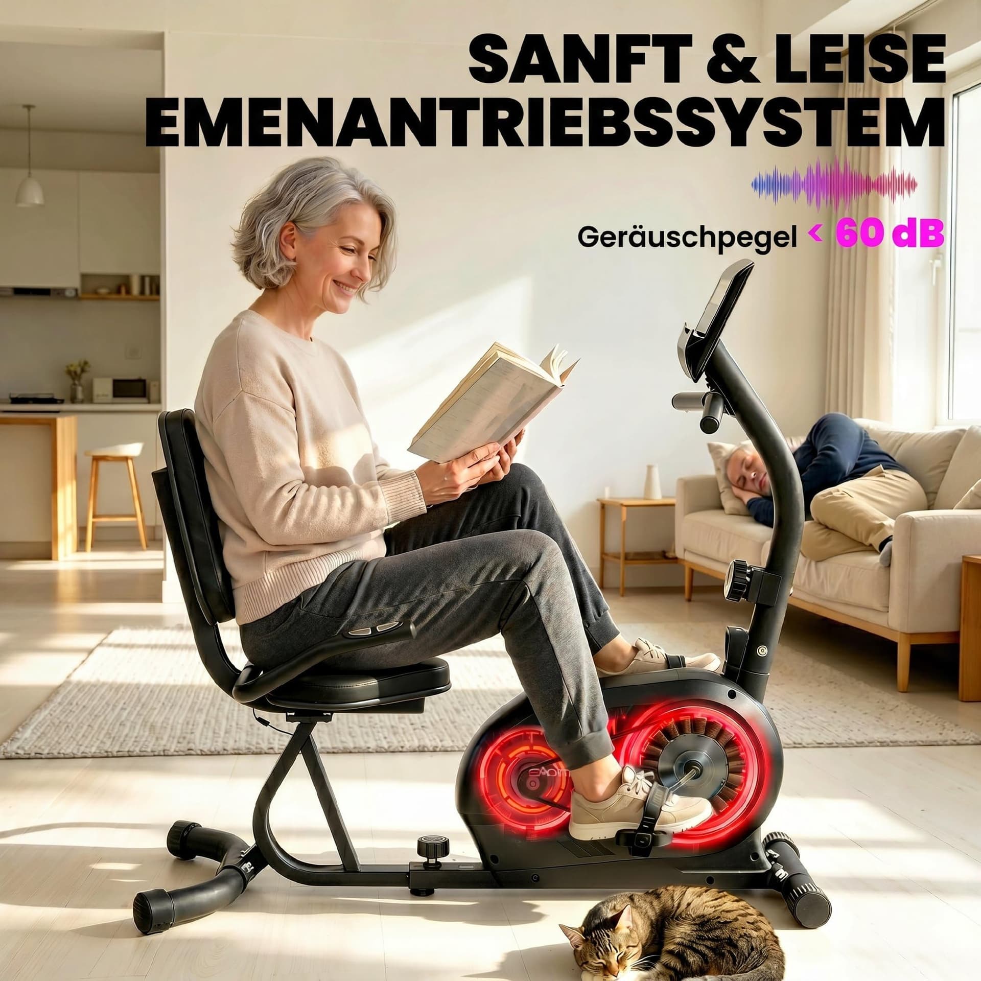 SPORTNOW Liegeergometer für Zuhause mit 8 verstellbar – Bild 5