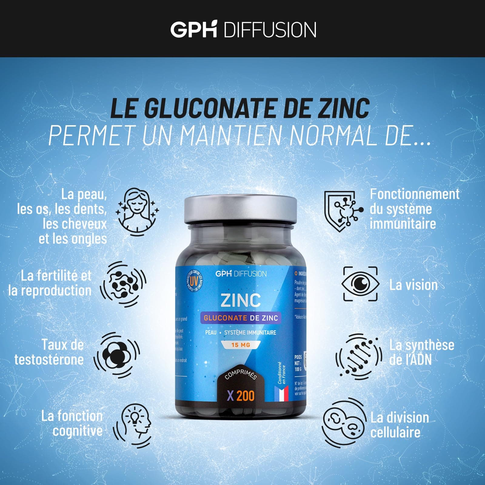 GPH DIFFUSION Gluconate de Zinc - 15 mg – Bild 4