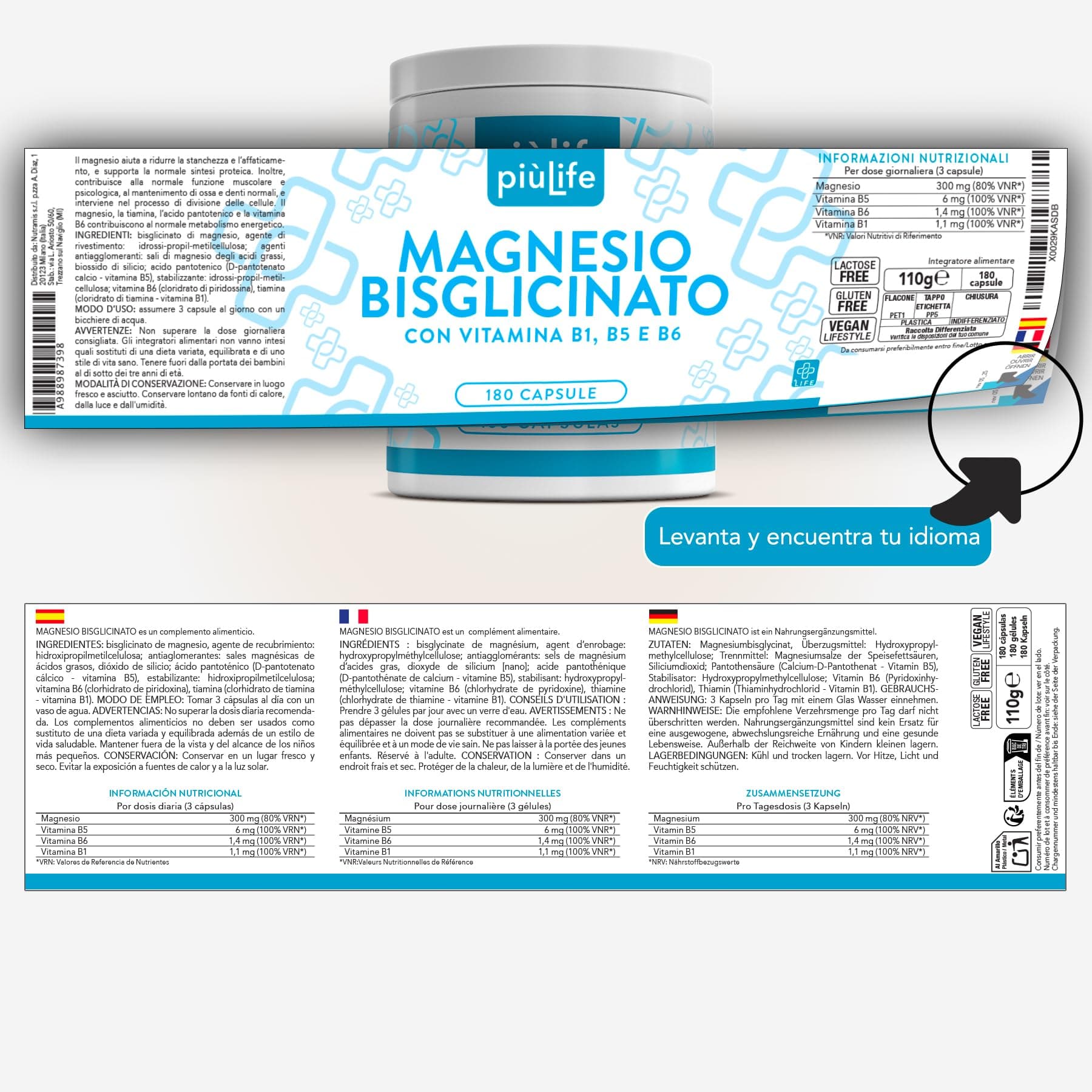 +LIFE Magnesio Bisglicinato Capsule PiùLife – Bild 6
