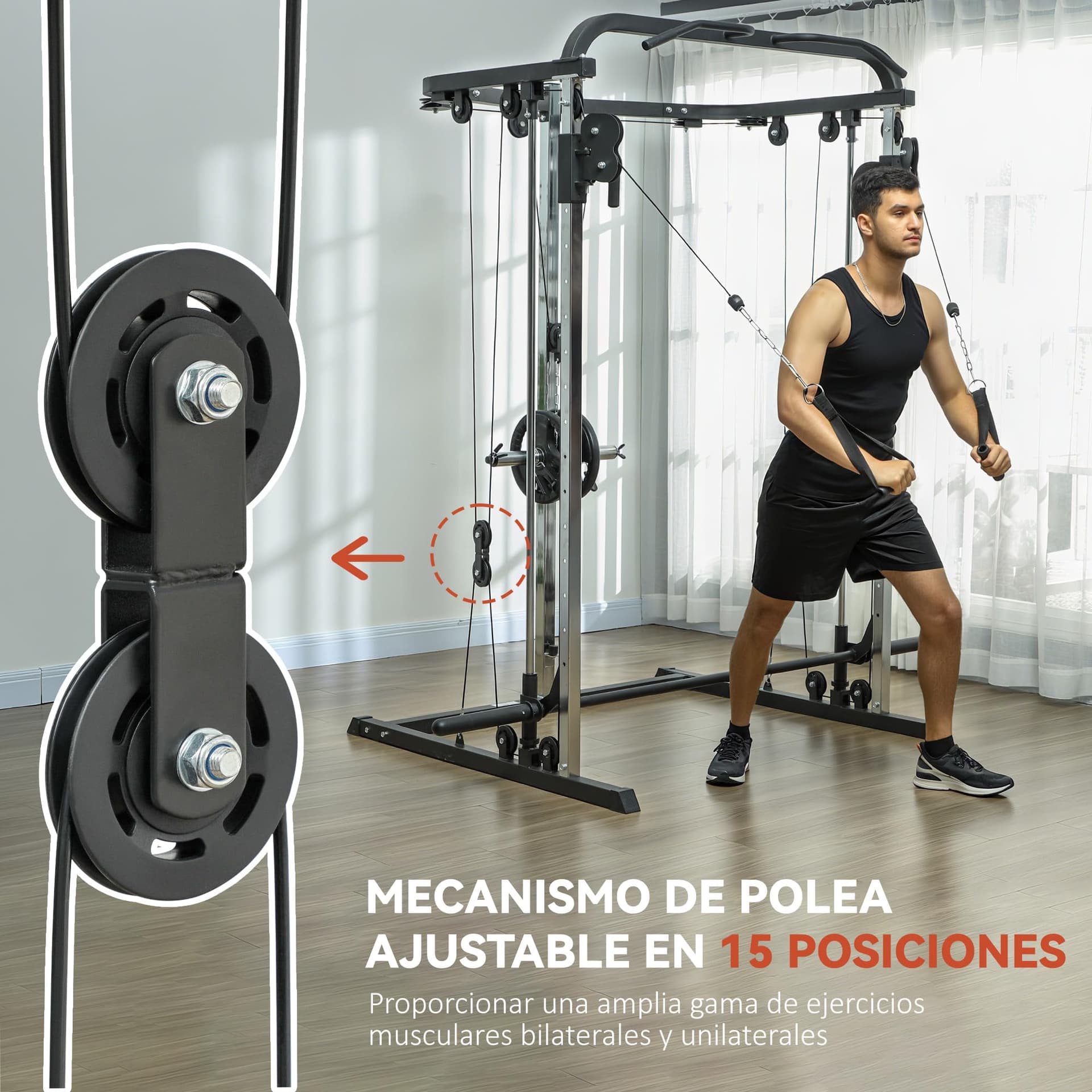 SPORTNOW Smith Machine Multiestación de Musculación Máquina – Bild 4