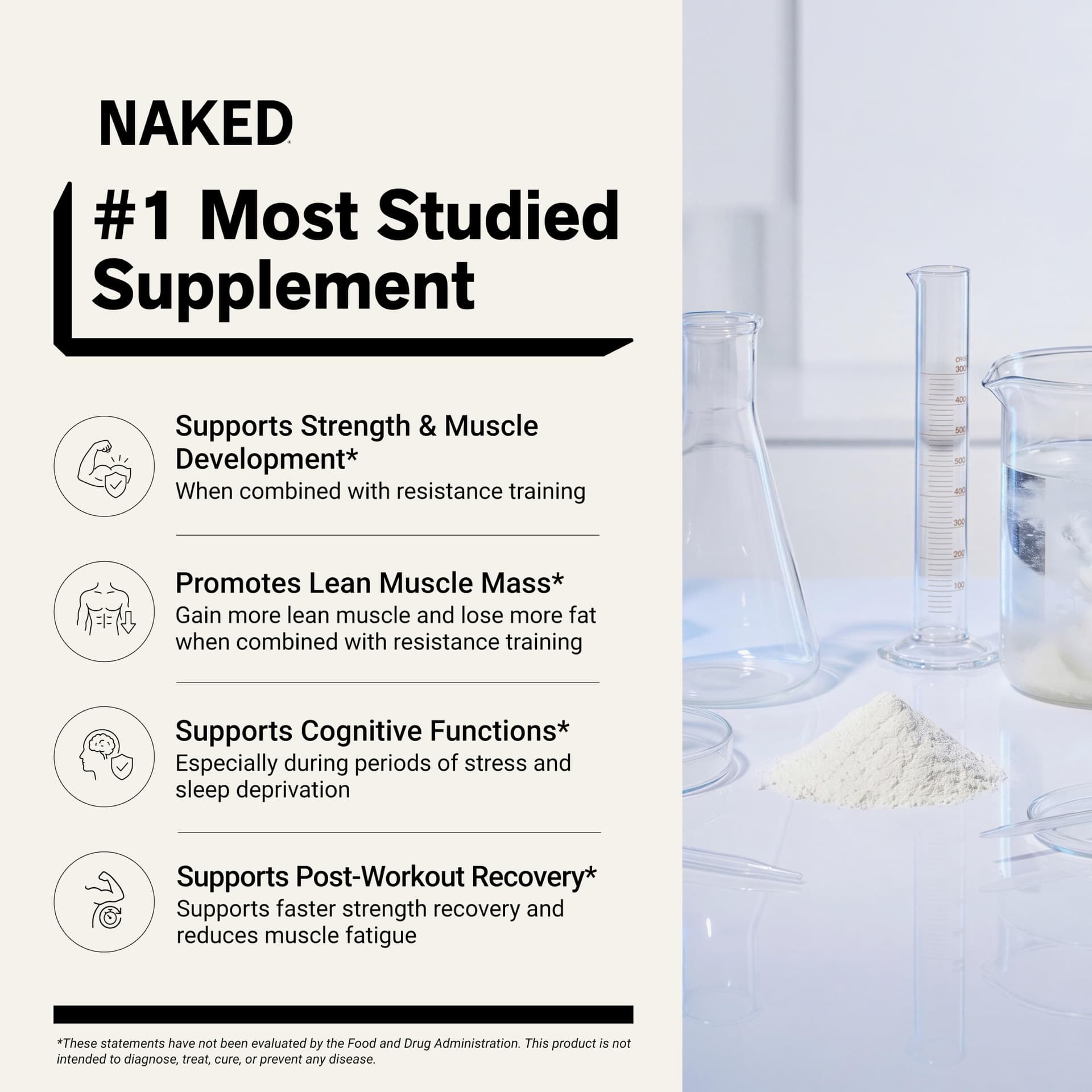 NAKED Pure Micronized Creatine Monohydrate – 200 Servings, 1,000g – Bild 2