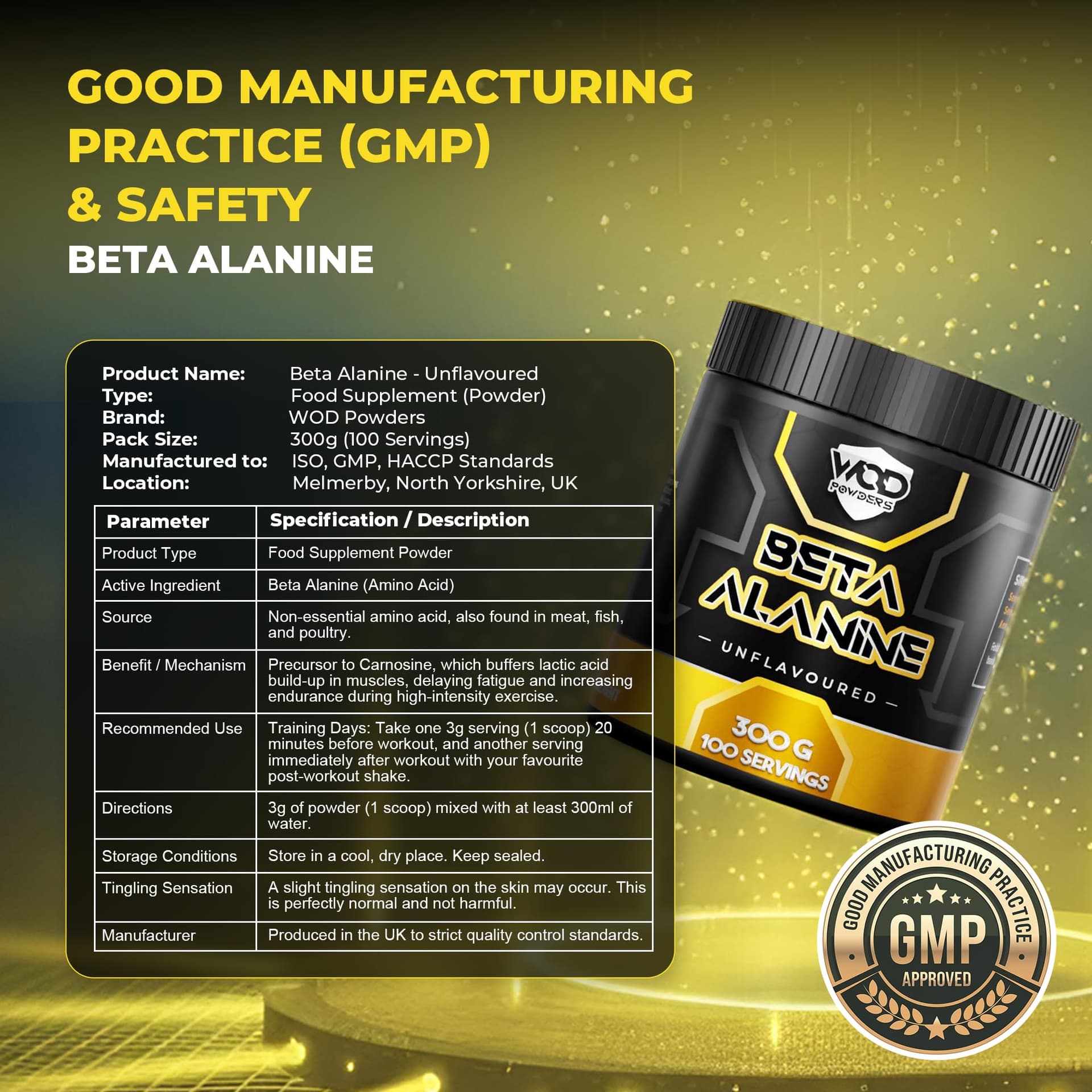 WOD Powders Beta Alanine Powder 300g – Bild 6