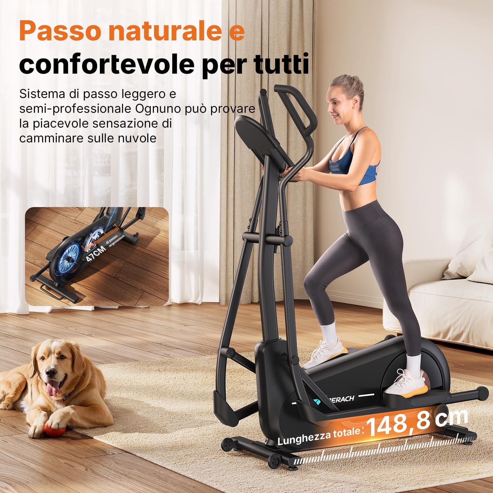 MERACH Crosstrainer für Zuhause mit 47 cm Schrittlänge – Bild 2