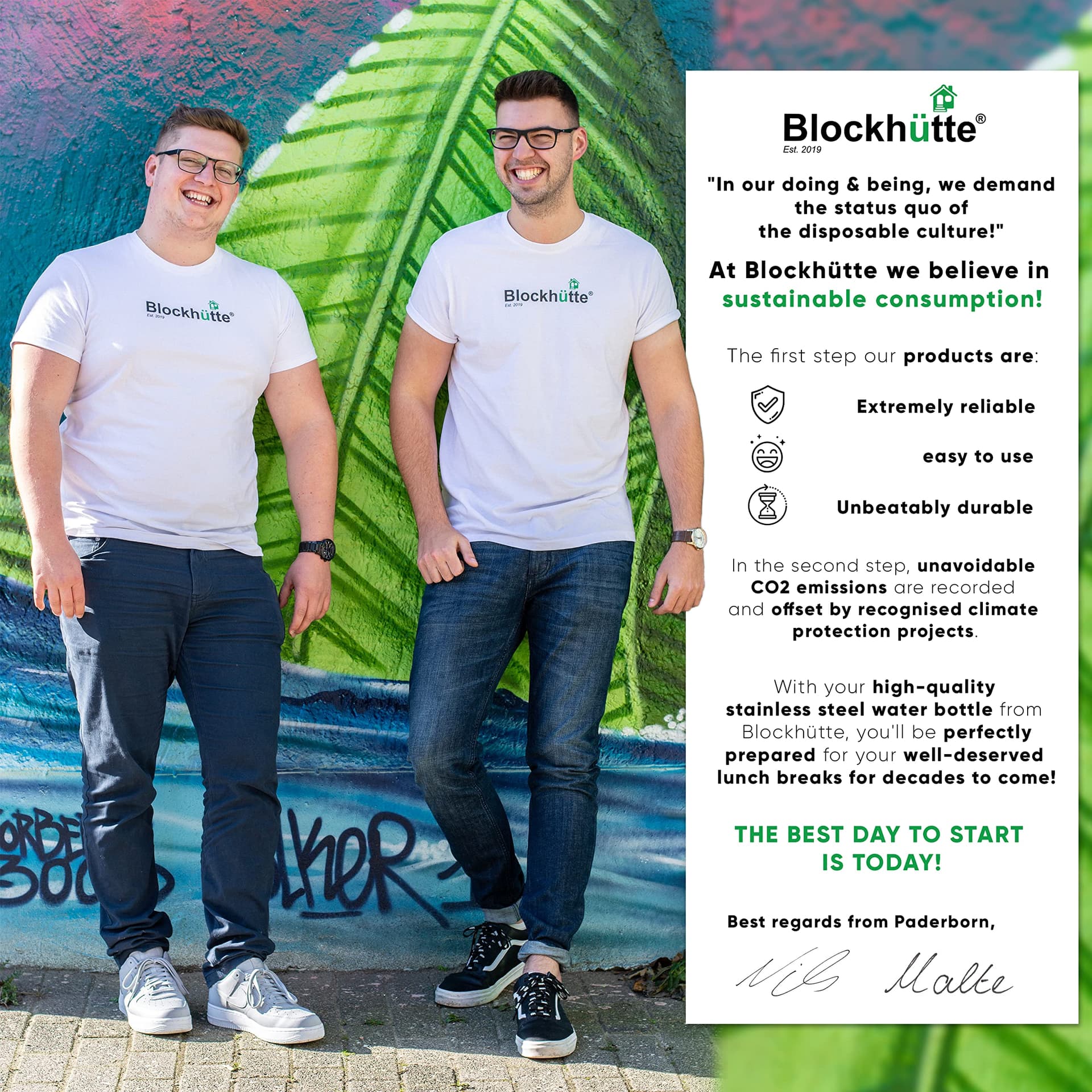 Blockhütte Premium Edelstahl Trinkflasche isoliert I 750ml – Bild 6