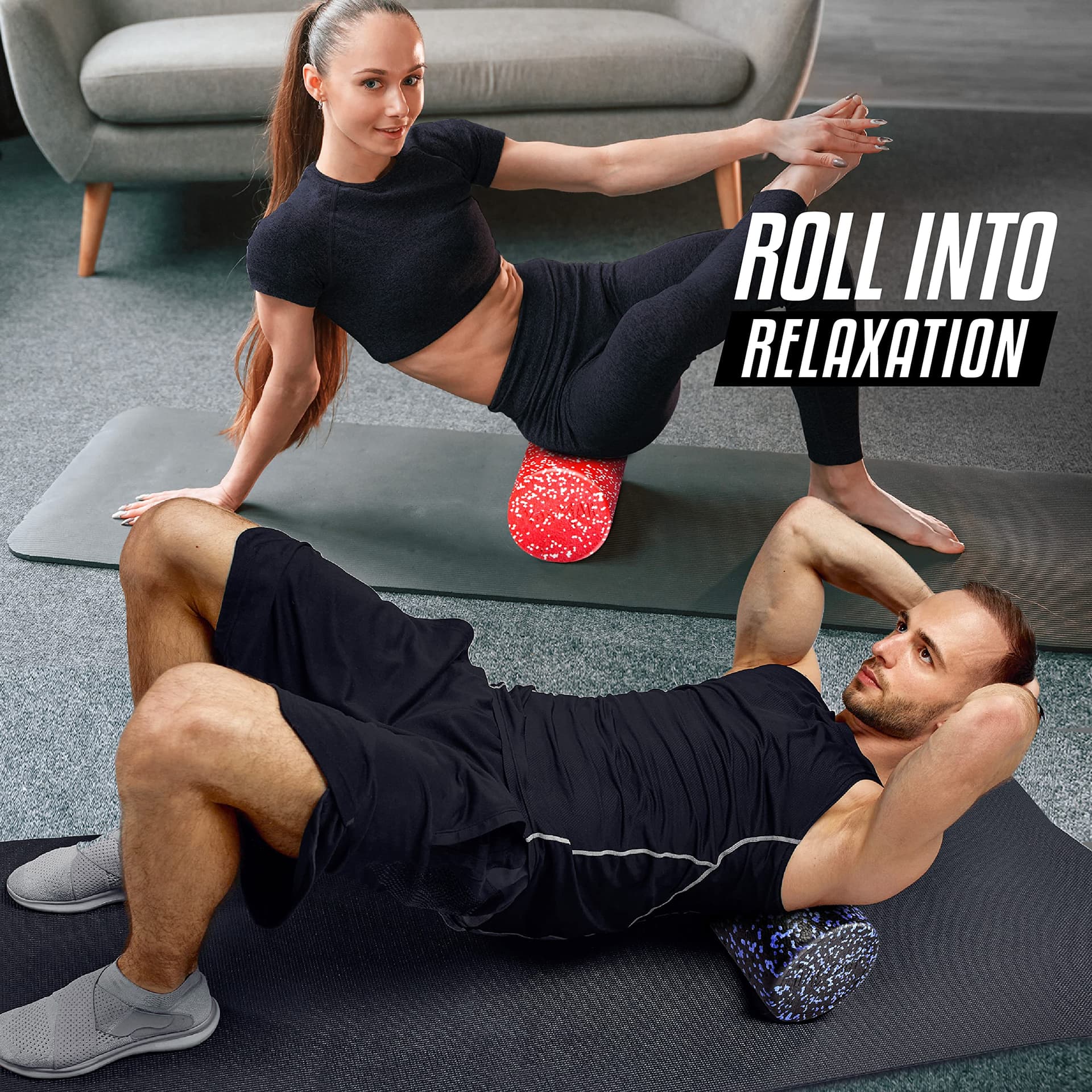 Yes4All Hochdichte Faszienrolle 30/45/60/90 CM Foam Roller – Bild 8