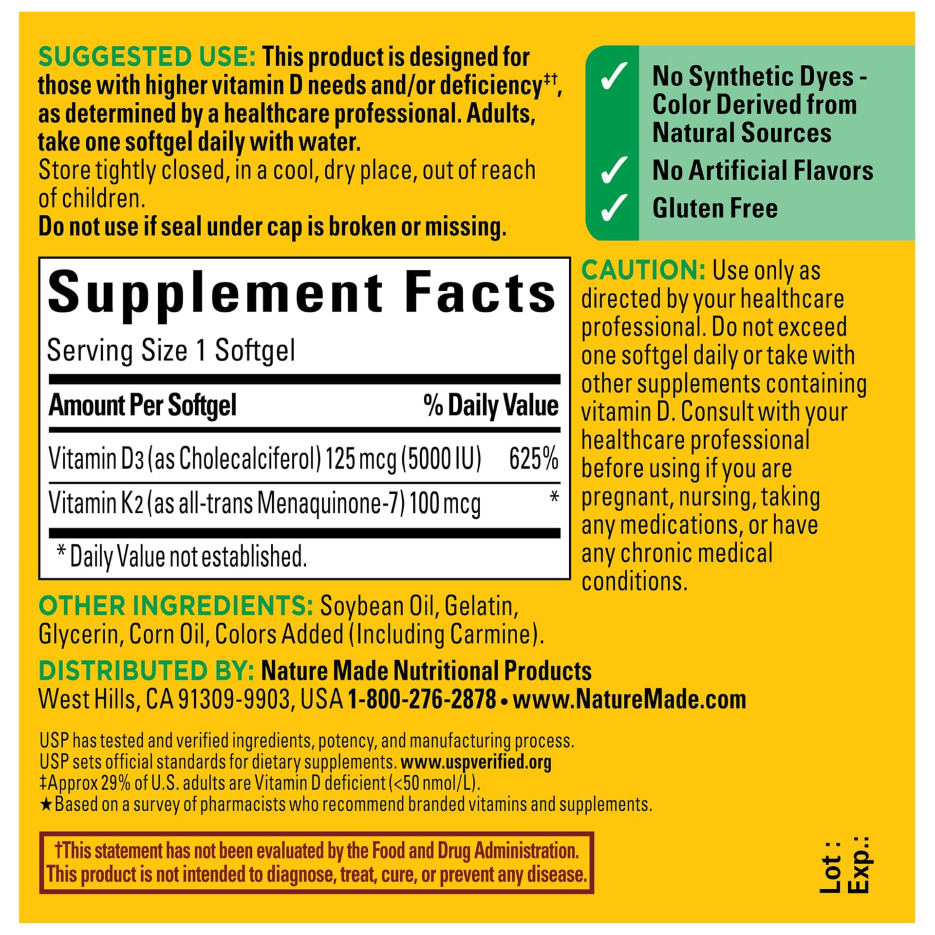 Nature Made Vitamin D3 K2 Supplement – Bild 7