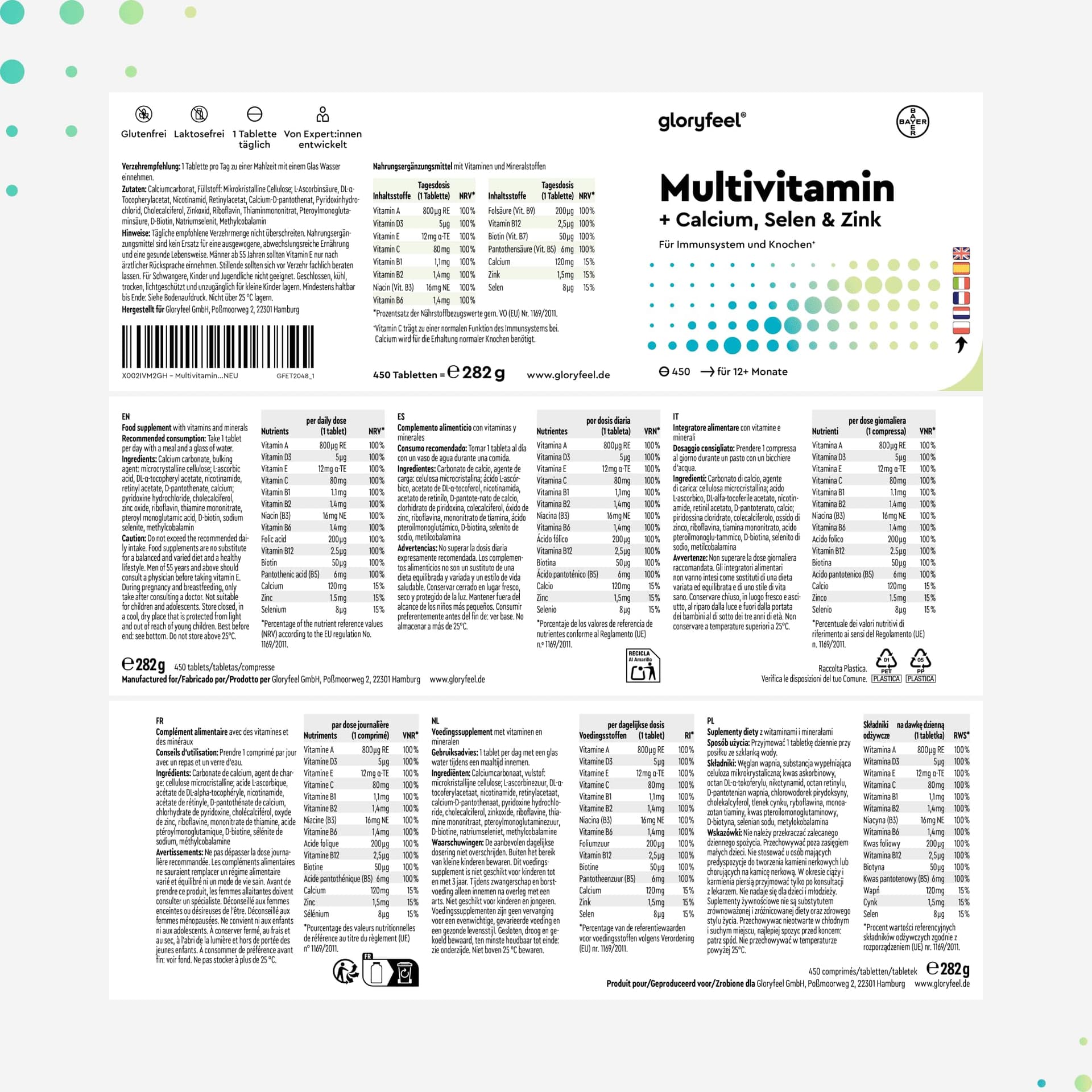 Gloryfeel Multivitamin Hochdosiert - 450 Tabletten – Bild 8