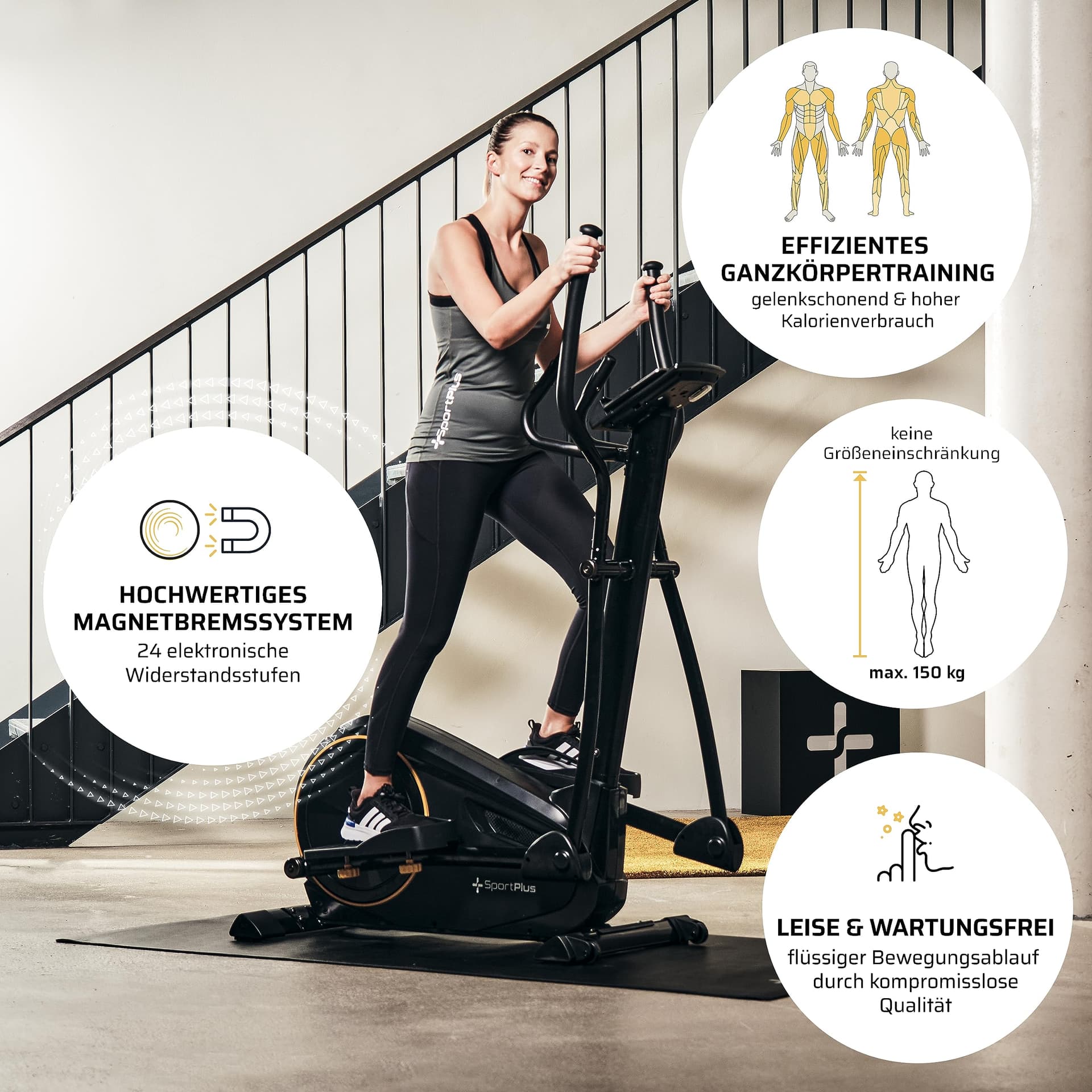 SportPlus Crosstrainer für zuhause – Bild 3