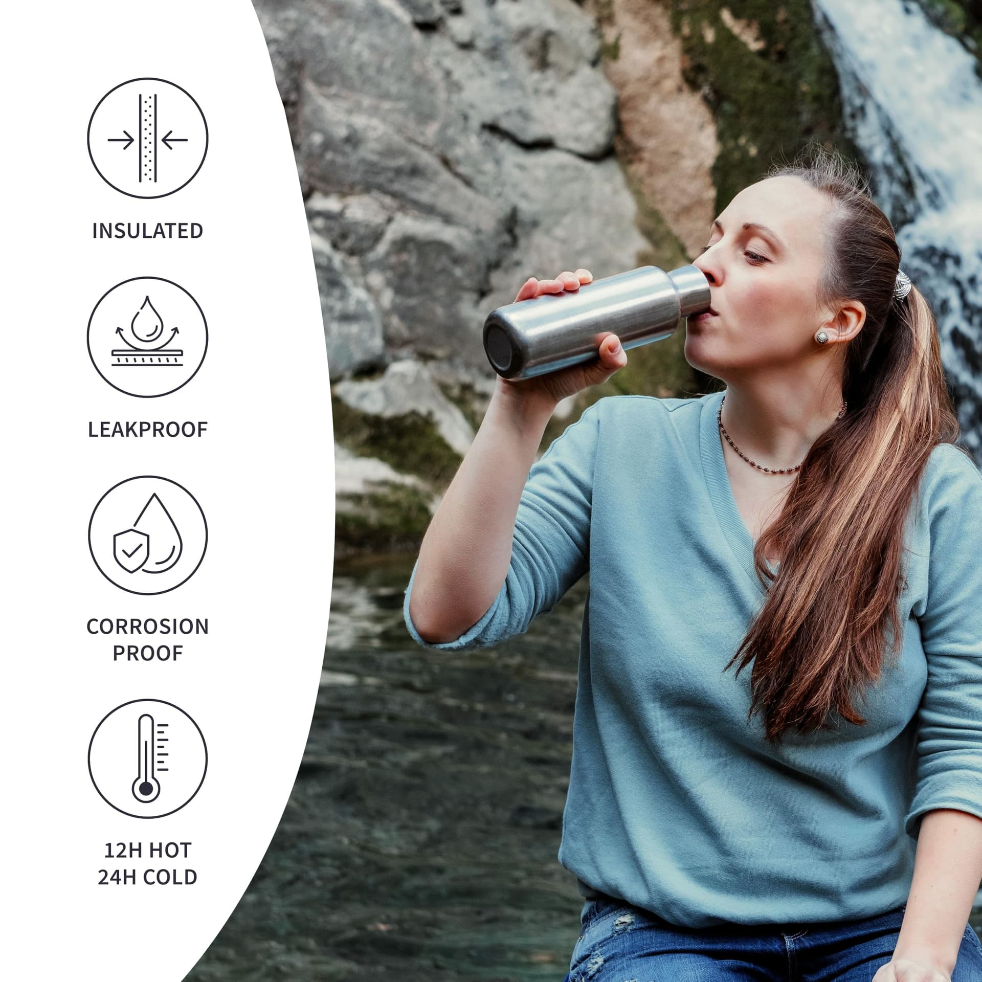 Bambaw Isolierte Wasserflasche 1l – Bild 3