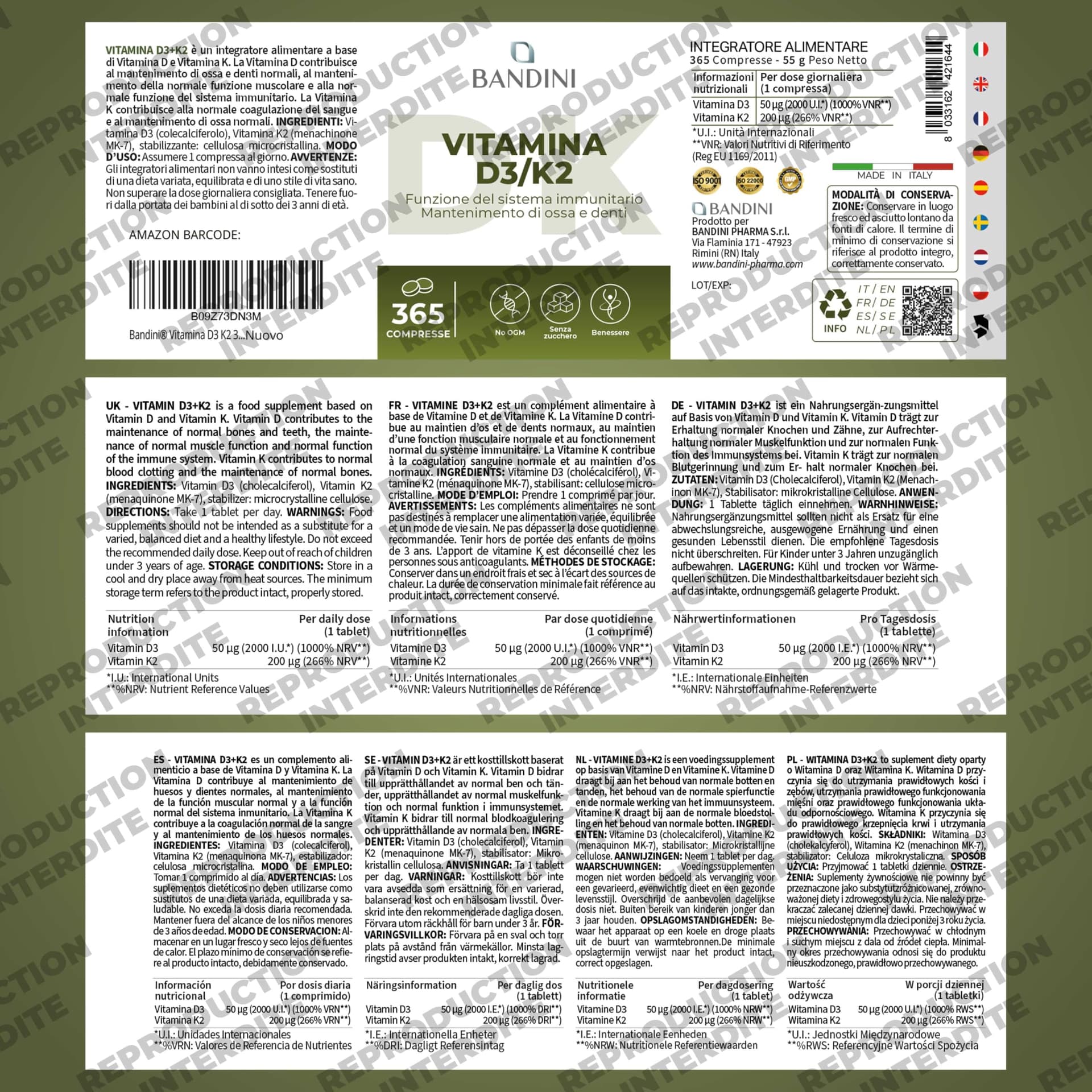 BANDINI ® Vitamina D3 K2 | 365 COMPRESSE – Bild 5