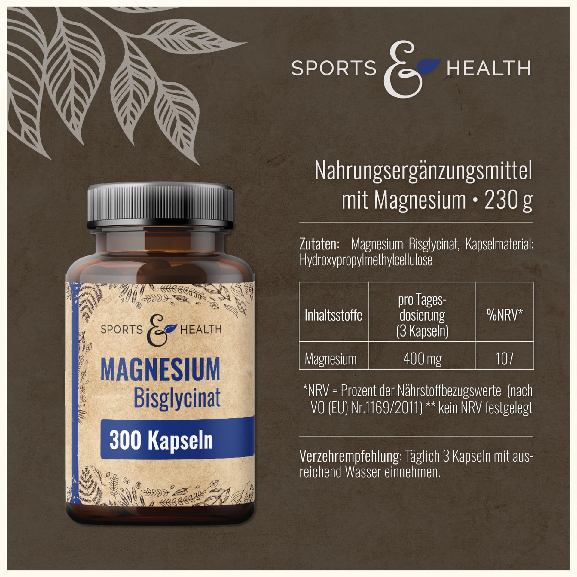 CDF Sports & Health Solutions Magnesium Bisglycinat hochdosiert Kapseln – Bild 2