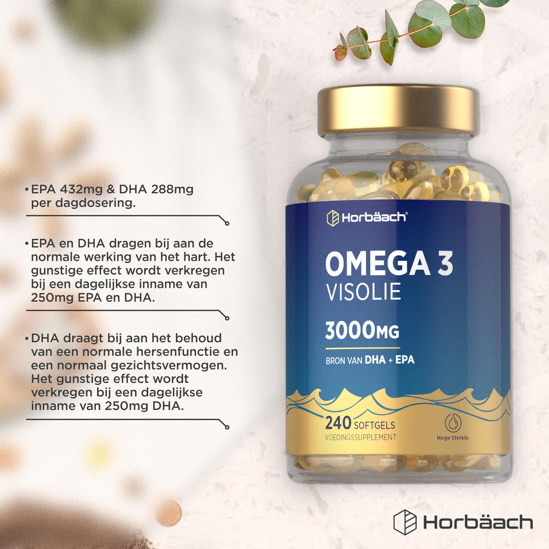 Horbäach Omega 3 Olio di Pesce 3000mg – Bild 2