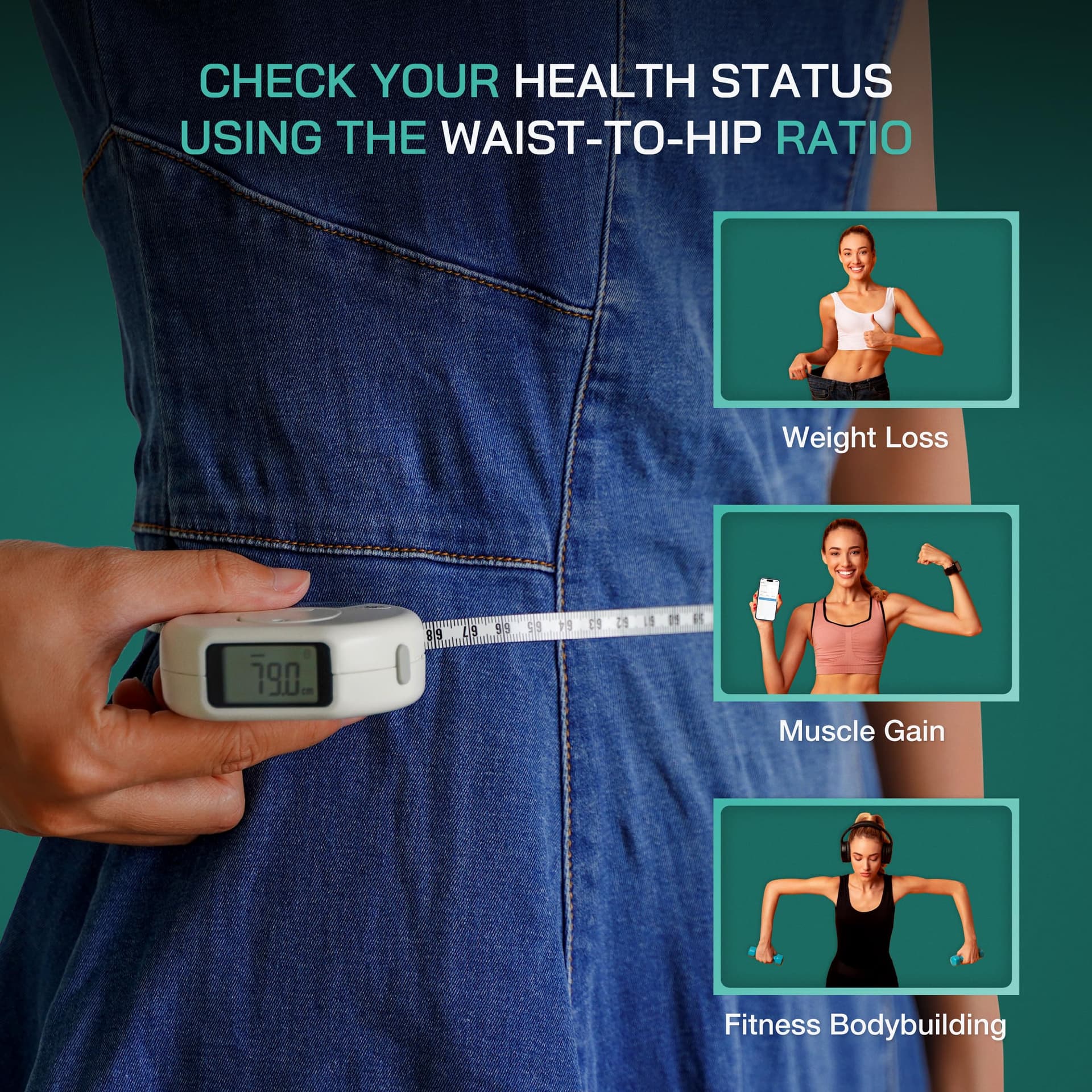 Bisonbody Smart Body Measuring Tape with App – Bild 5